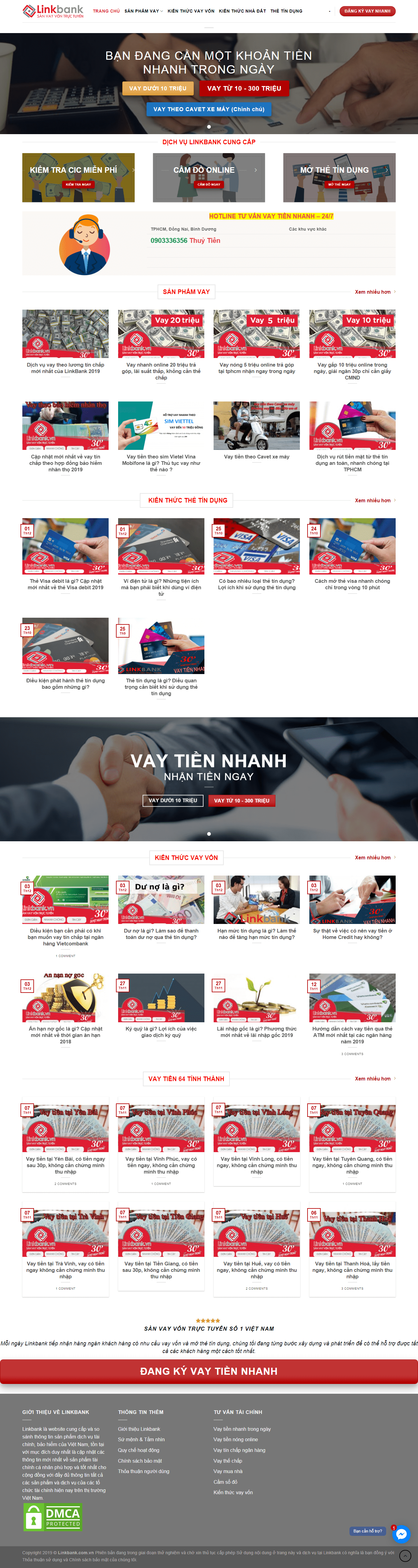 Thiết kế website vay tín dụng - linkbank.com.vn đẹp SEO nhanh hiệu quả
