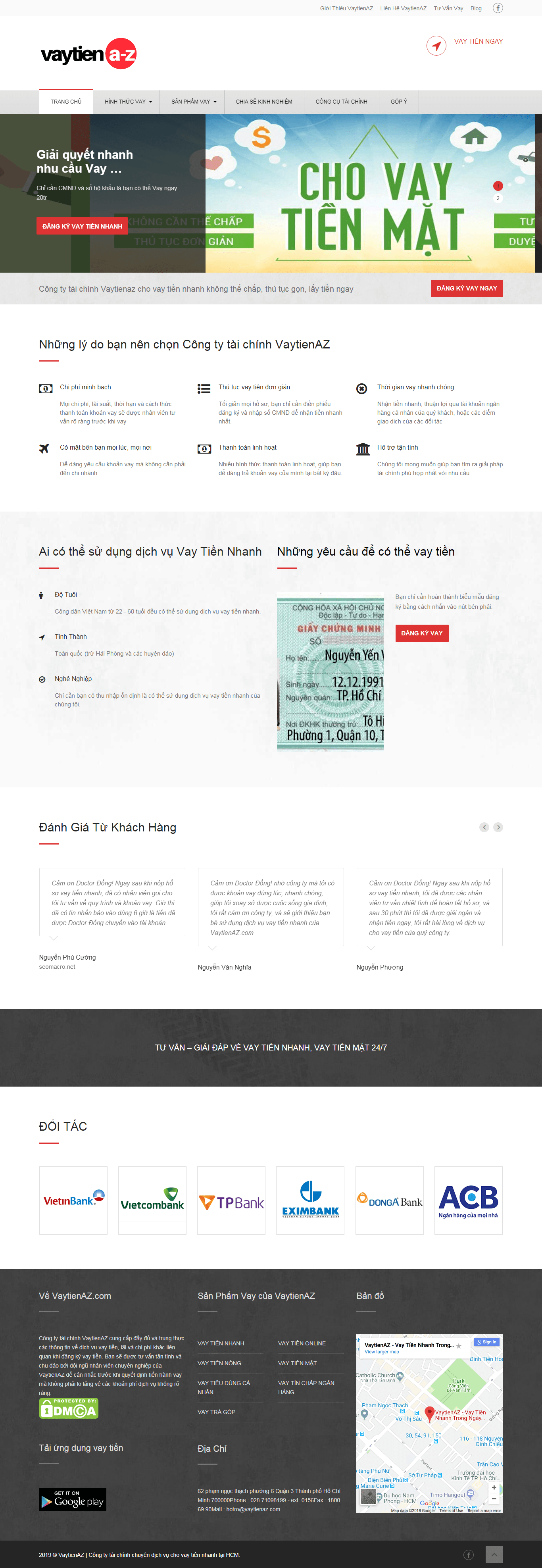 Thiết kế website vay tín dụng - vaytienaz.com đẹp SEO nhanh hiệu quả