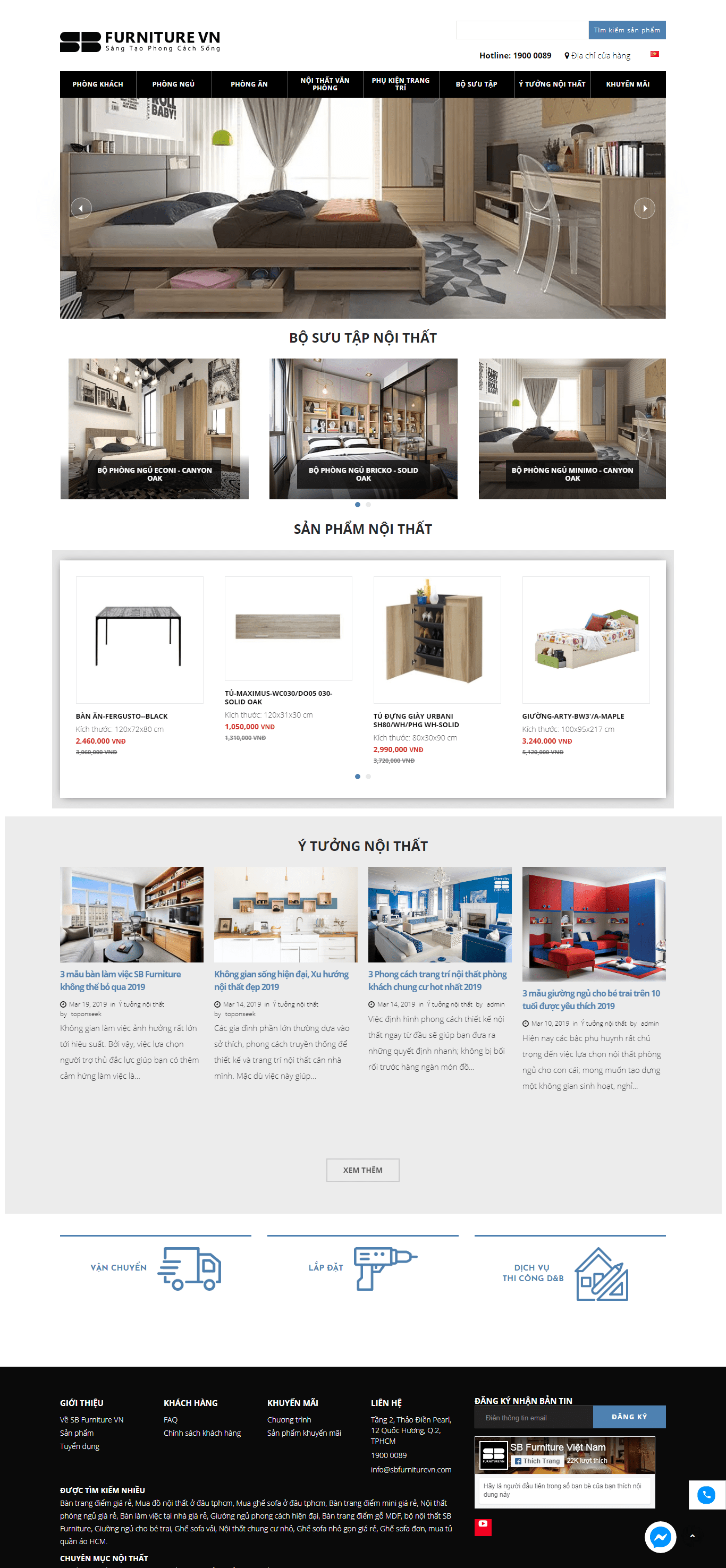 Thiết kế website chuyên nghiệp, uy tín - sbfurniturevn.com