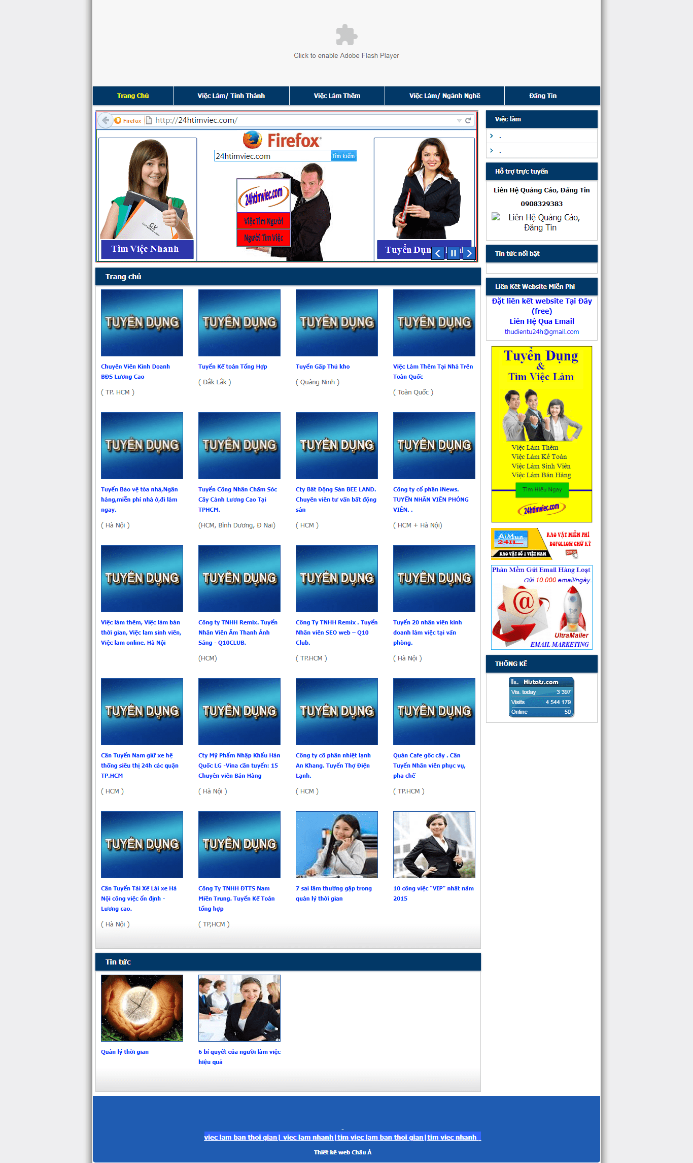 Thiết kế website việc làm chuyên nghiệp - vieclambanthoigian24h.com