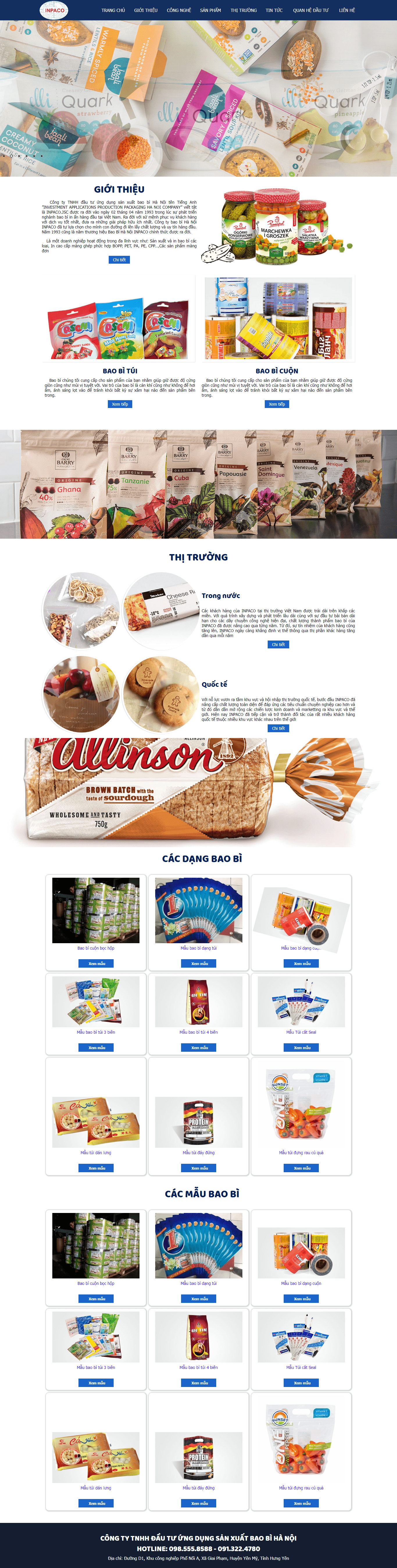 Thiết kế website bao bì chuyên nghiệp, uy tín - inpaco.com.vn