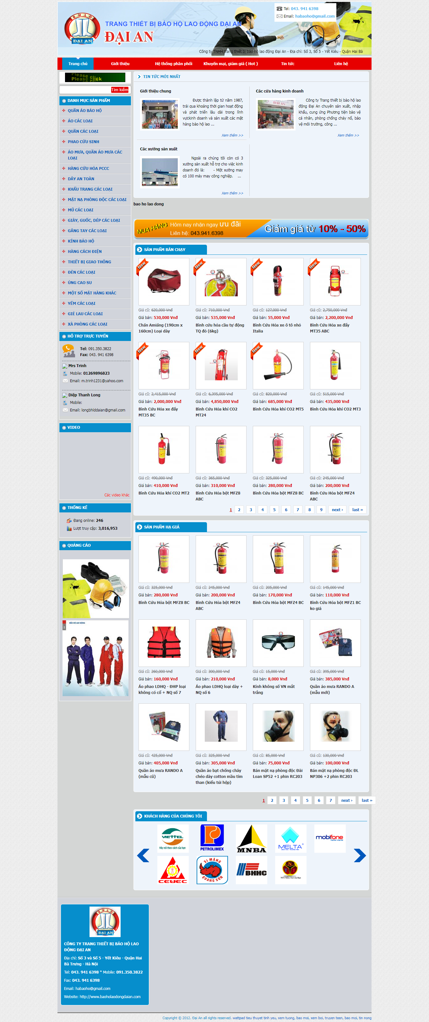 Thiết kế website bảo hộ lao động chuyên nghiệp - baoholaodongdaian.com