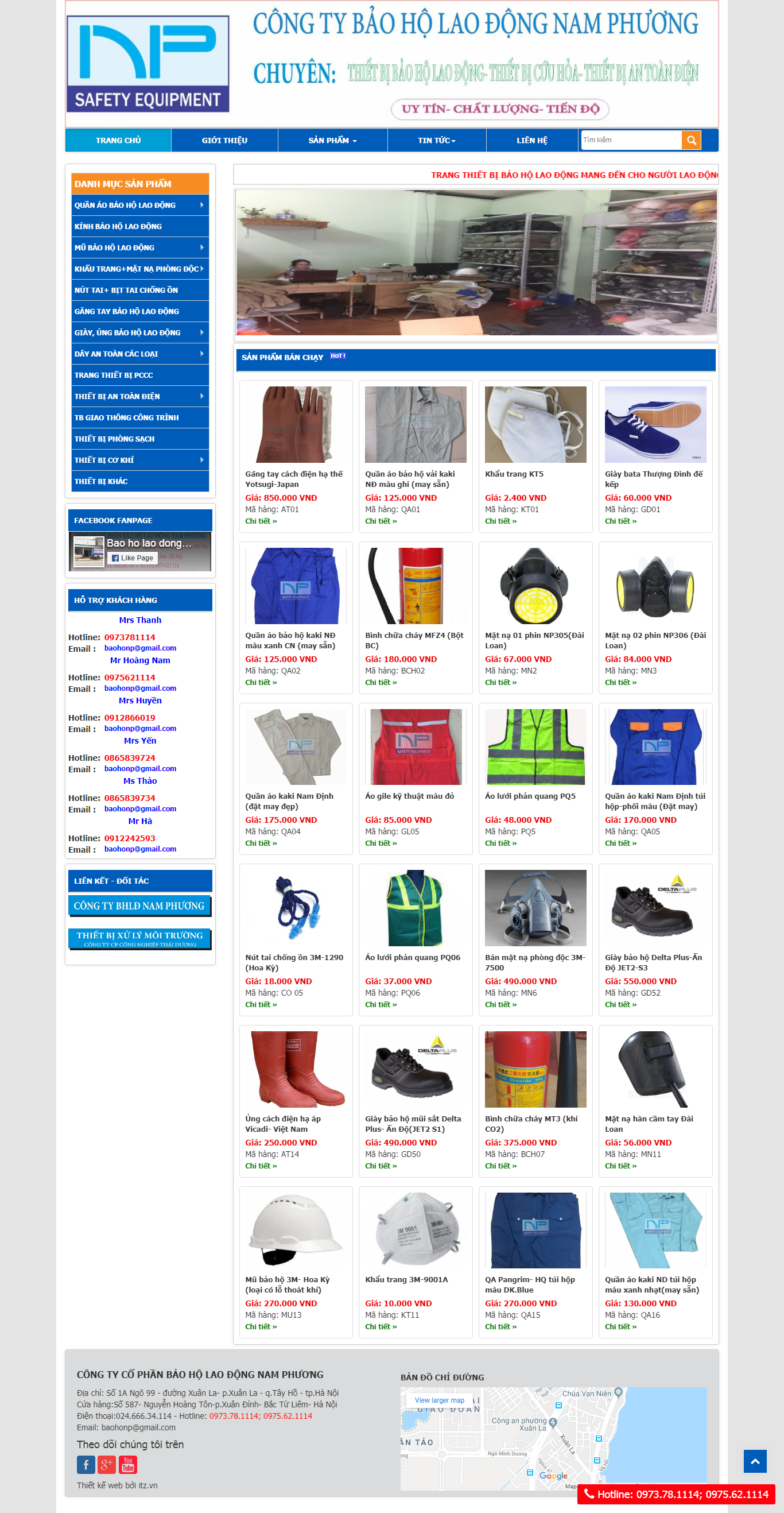 Thiết kế website bảo hộ lao động chuyên nghiệp - baohonamphuong.com