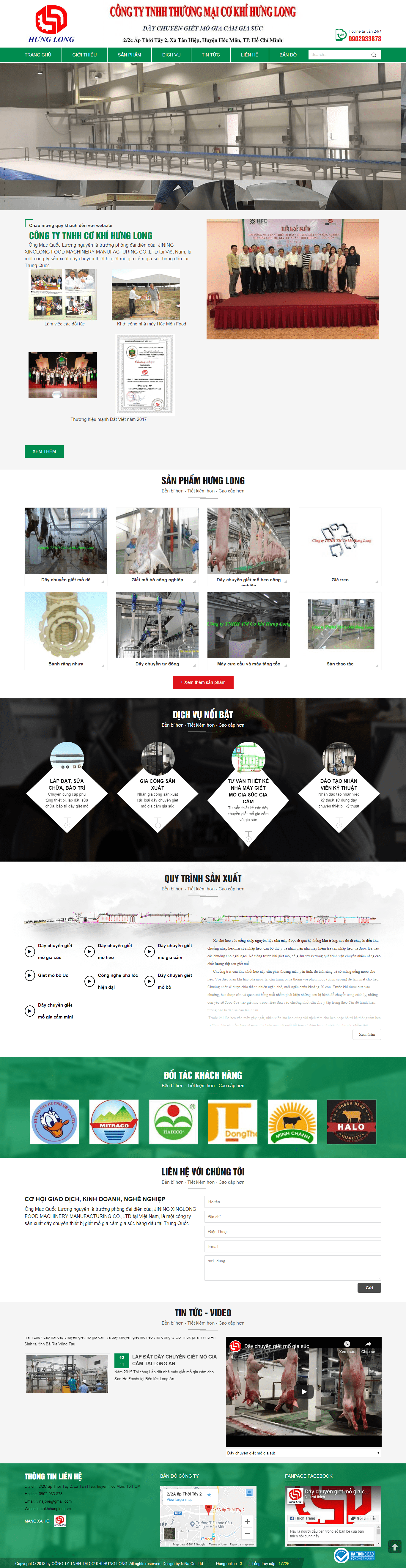Thiết kế website cơ khí chuyên nghiệp - cokhihunglong.vn