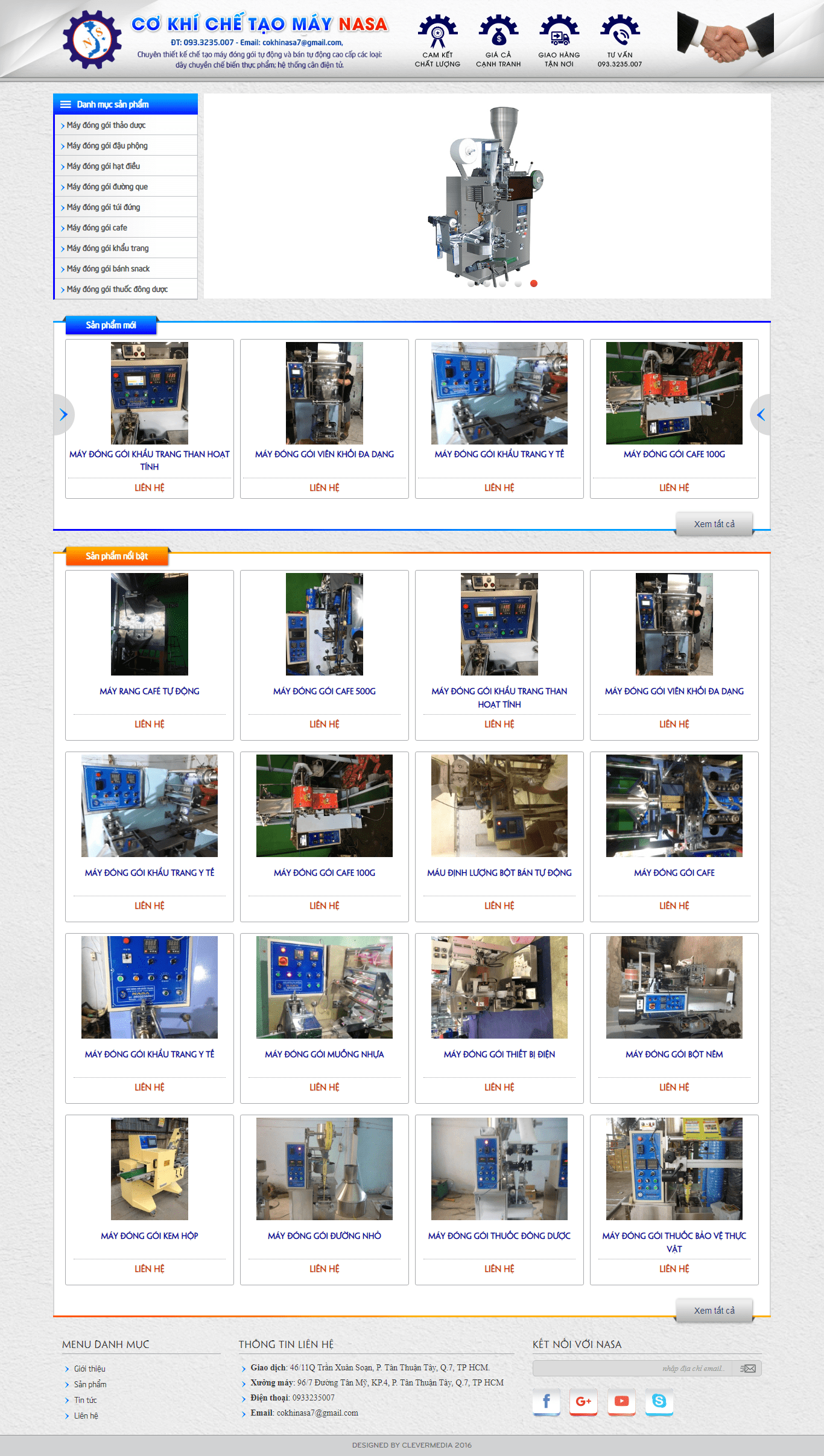 Thiết kế website cơ khí chuyên nghiệp - cokhinasa.com