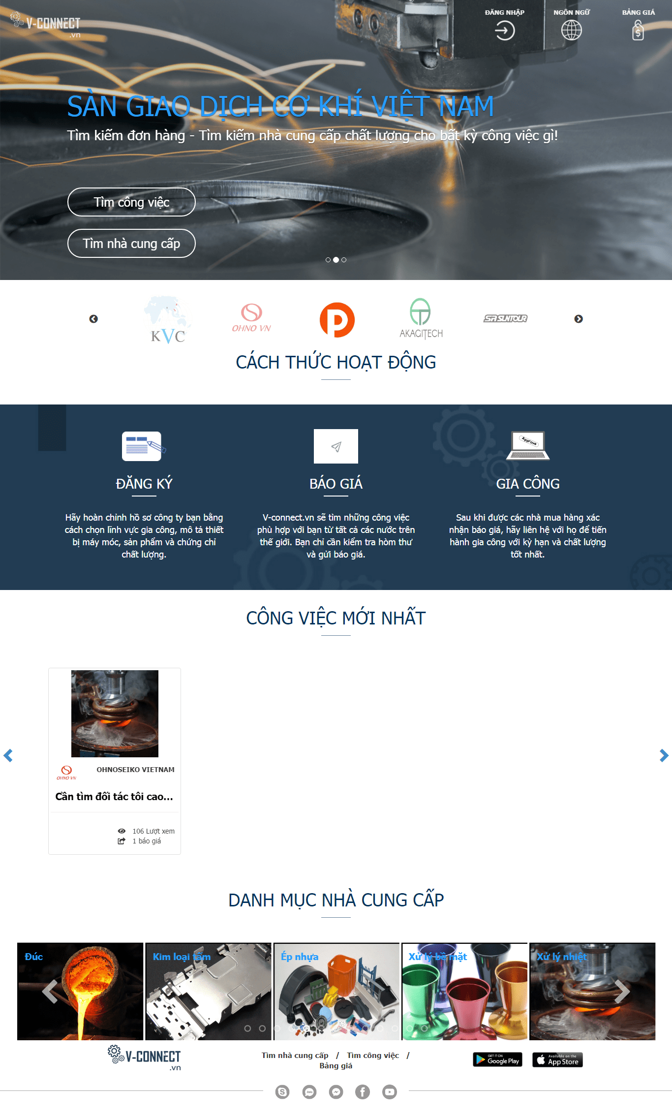 Thiết kế website cơ khí chuyên nghiệp - v-connect.vn