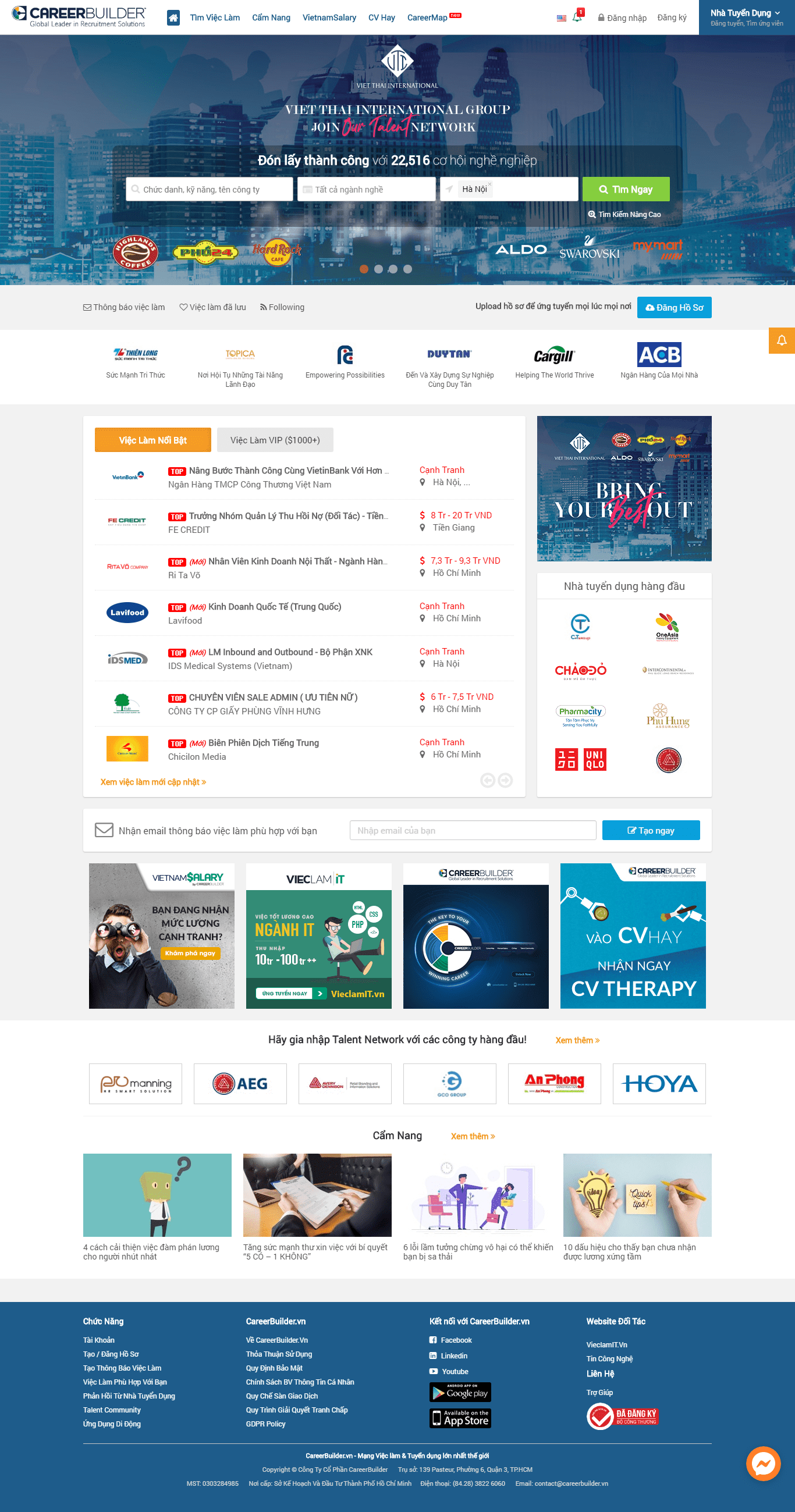 Thiết kế website việc làm chuyên nghiệp - careerbuilder.vn