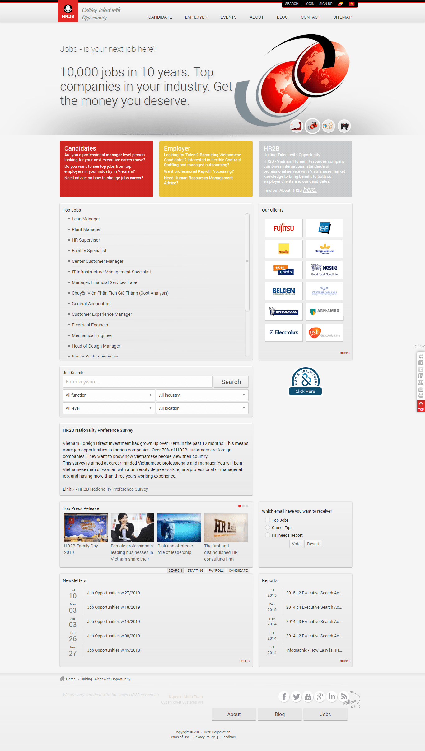 Thiết kế website việc làm chuyên nghiệp - hr2b.com