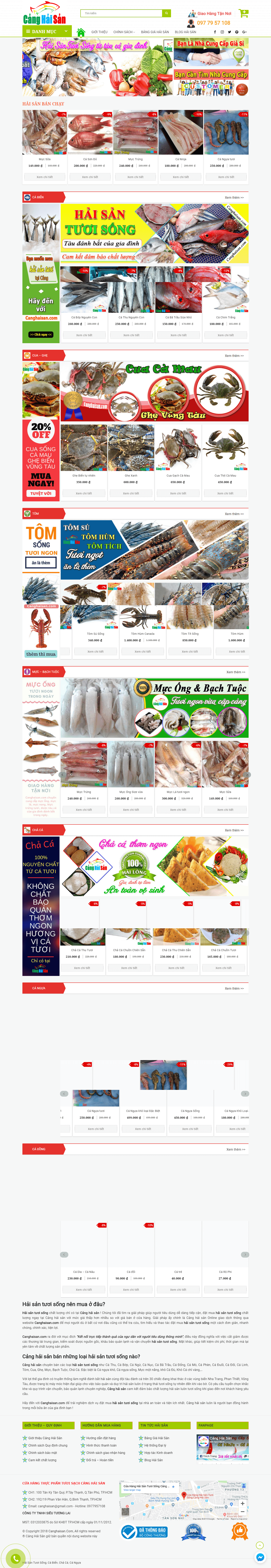 Thiết kế website hải sản chuyên nghiệp - canghaisan.com