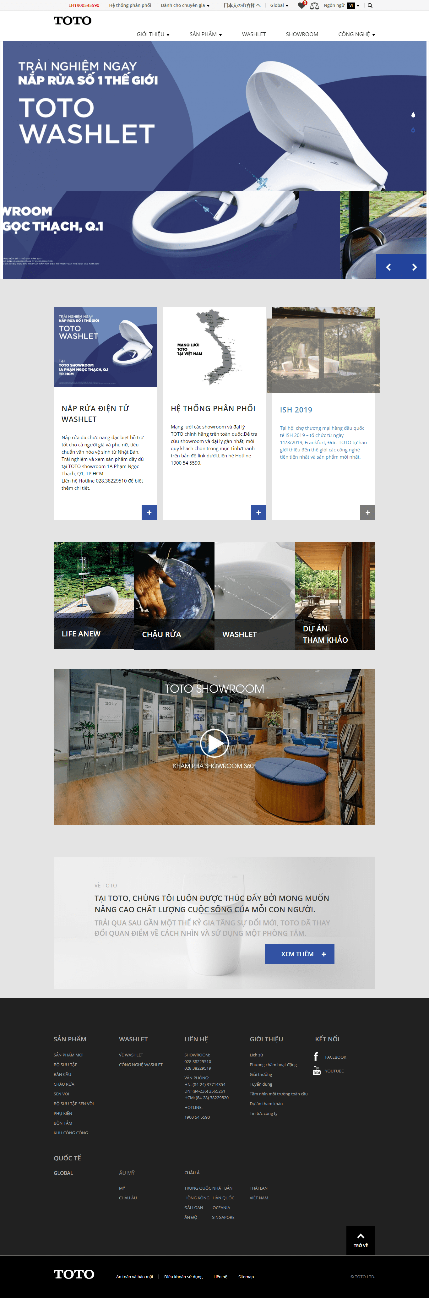 Thiết kế website bán sen vòi chuyên nghiệp - vn.toto.com