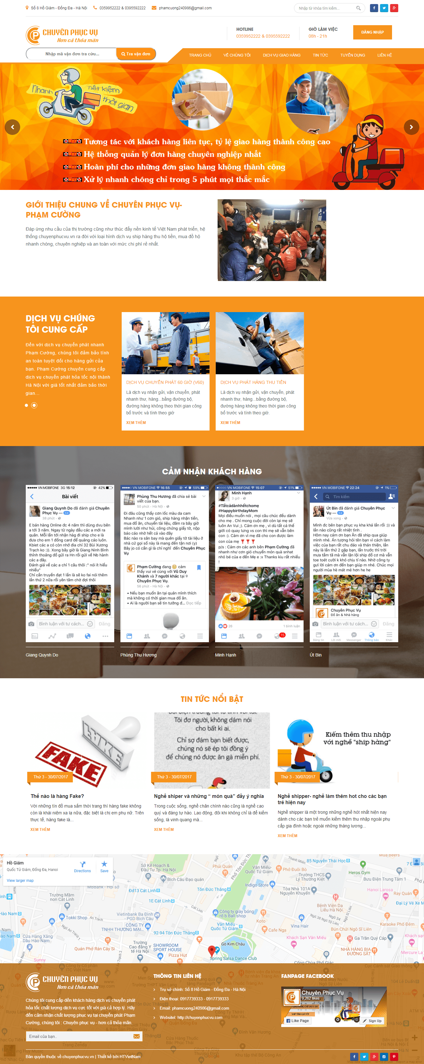 Thiết kế website ship hàng chuyên nghiệp - chuyenphucvu.vn