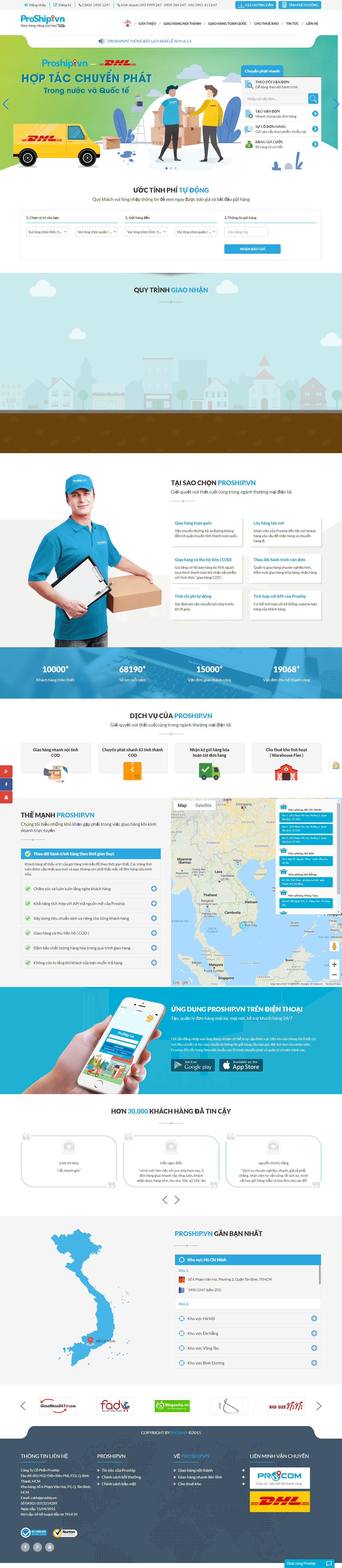 Thiết kế website ship hàng chuyên nghiệp - proship.vn
