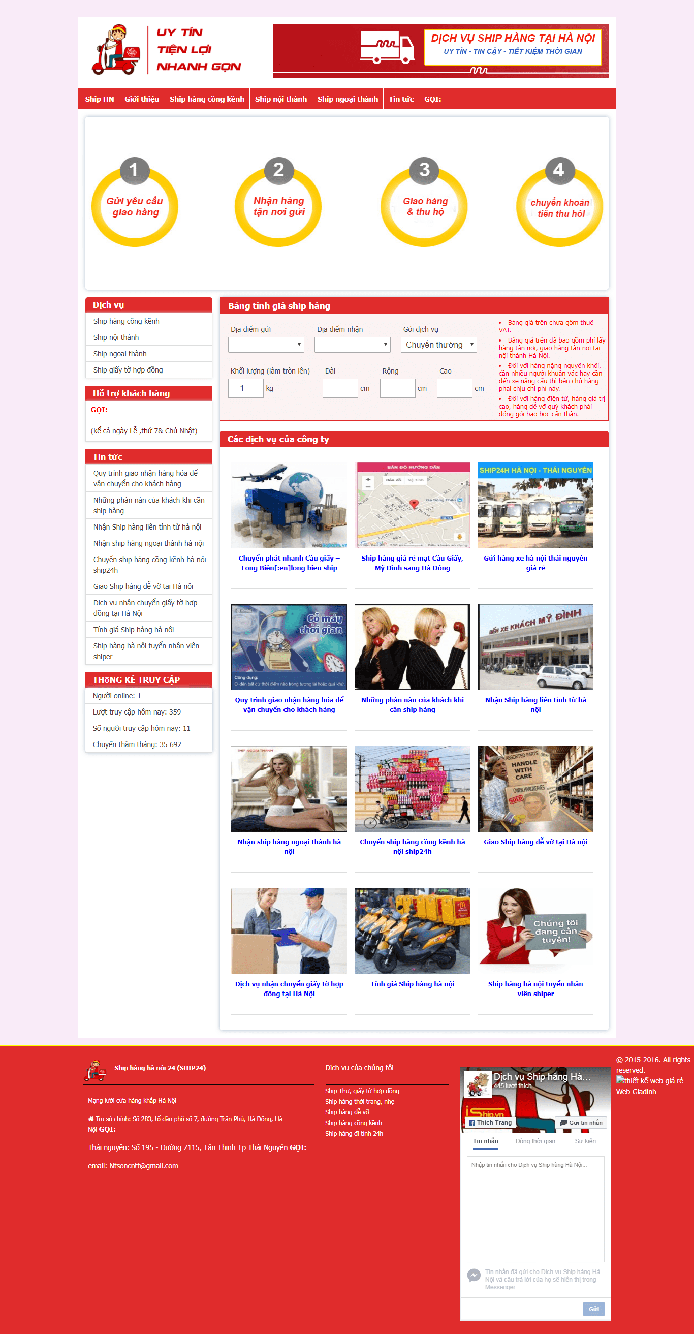 Thiết kế website ship hàng chuyên nghiệp - shiphanghanoi.net