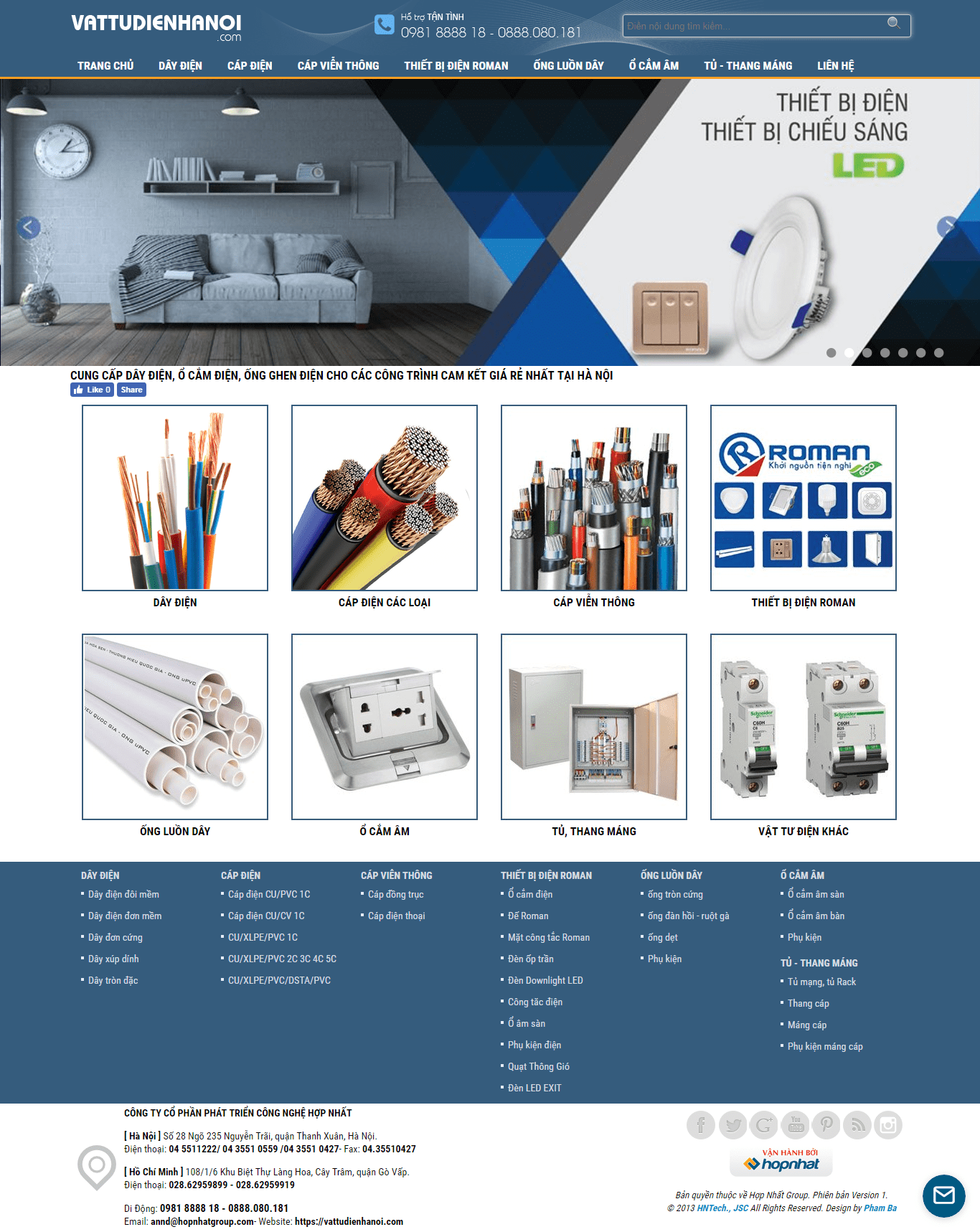 Thiết kế website thiết bị vật tư chuyên nghiệp - vattudienhanoi.com