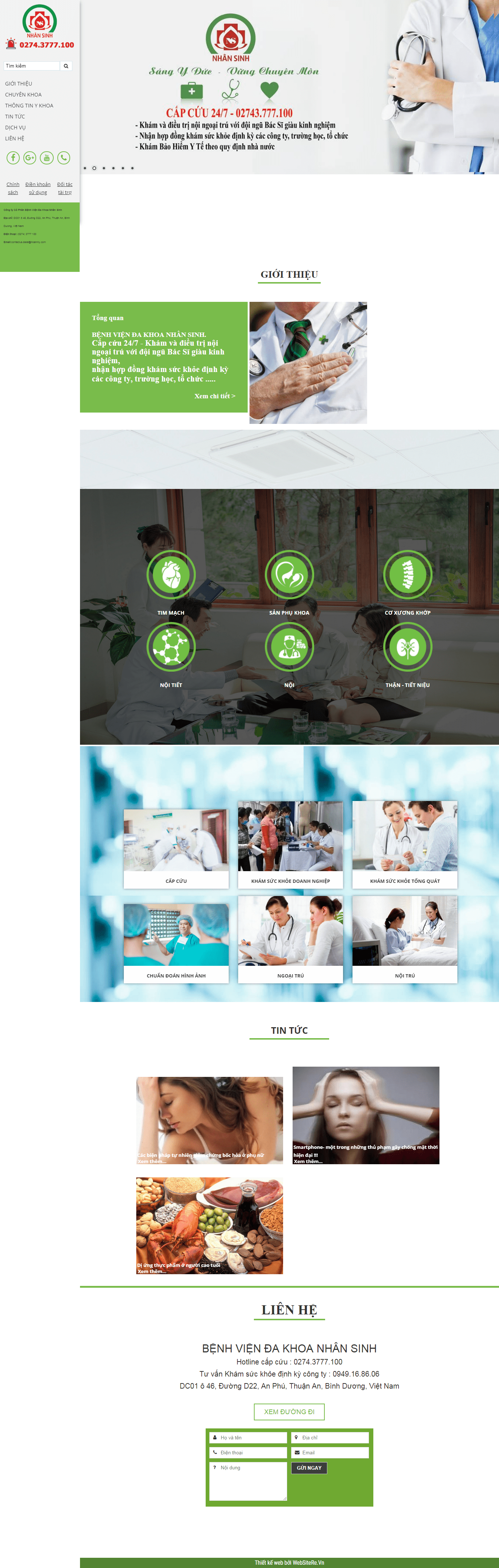 Thiết kế website y tế, uy tín chuyên nghiệp - dakhoanhansinh.com
