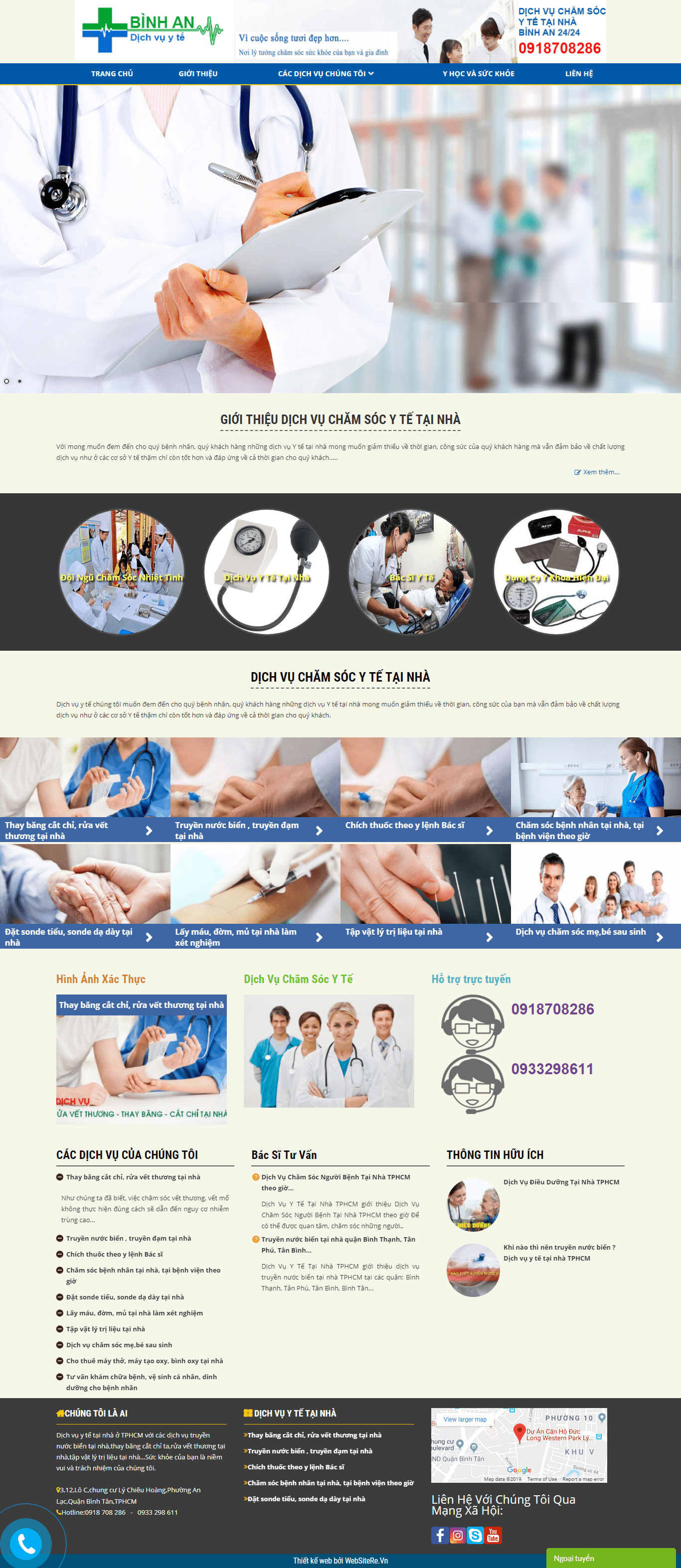 Thiết kế website y tế, uy tín chuyên nghiệp - dichvuytetainhabinhan.com