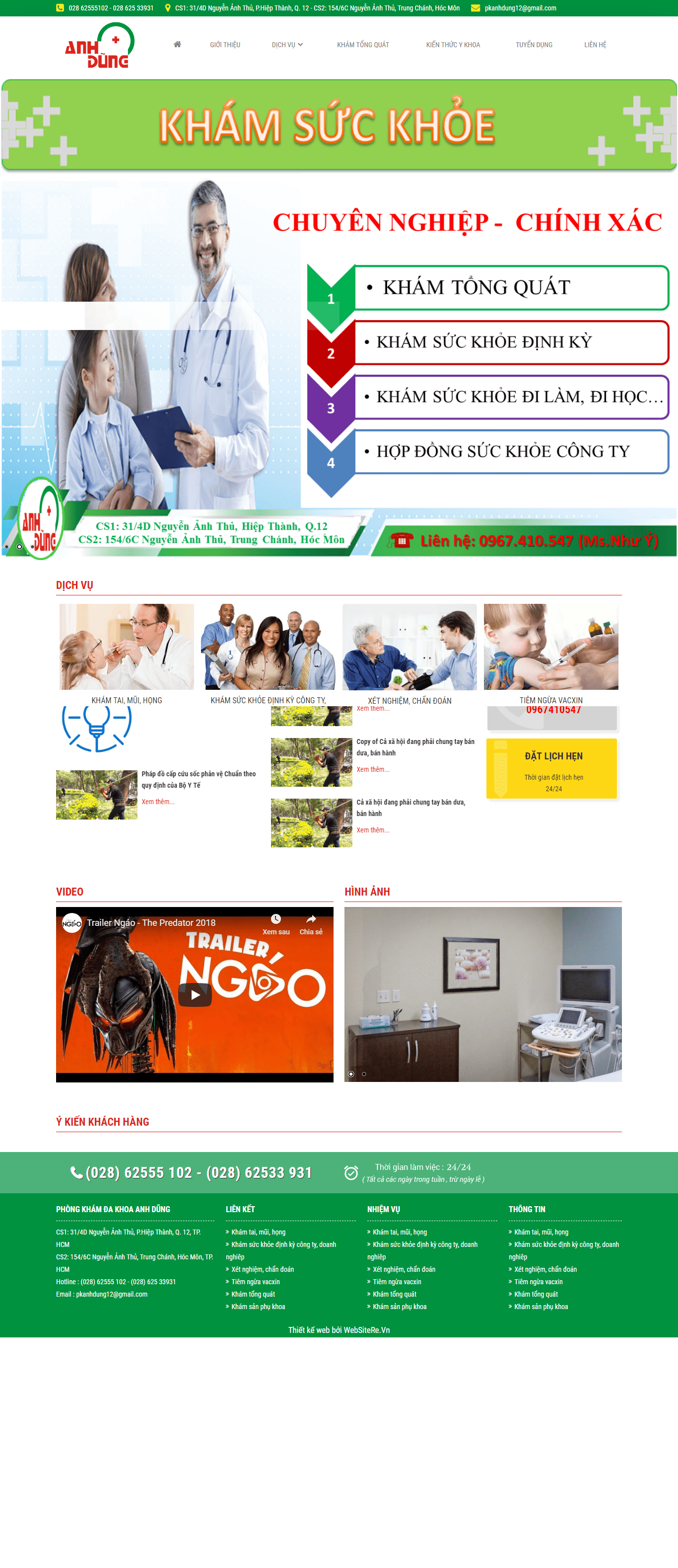 Thiết kế website y tế, uy tín chuyên nghiệp - phongkhamanhdung.com