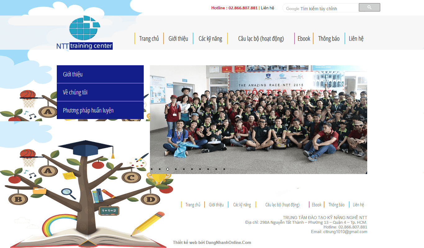 Thiết kế website giáo dục, uy tín chuyên nghiệp - kynangntt.edu.vn