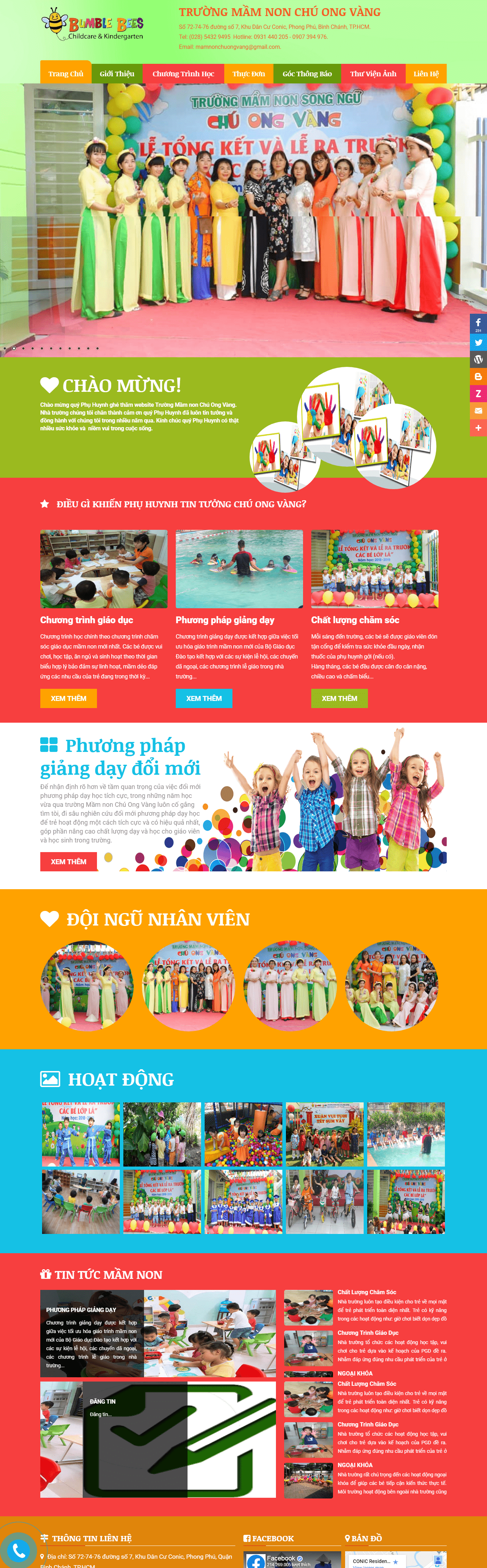 Thiết kế website giáo dục, uy tín chuyên nghiệp - mamnonchuongvang.edu.vn