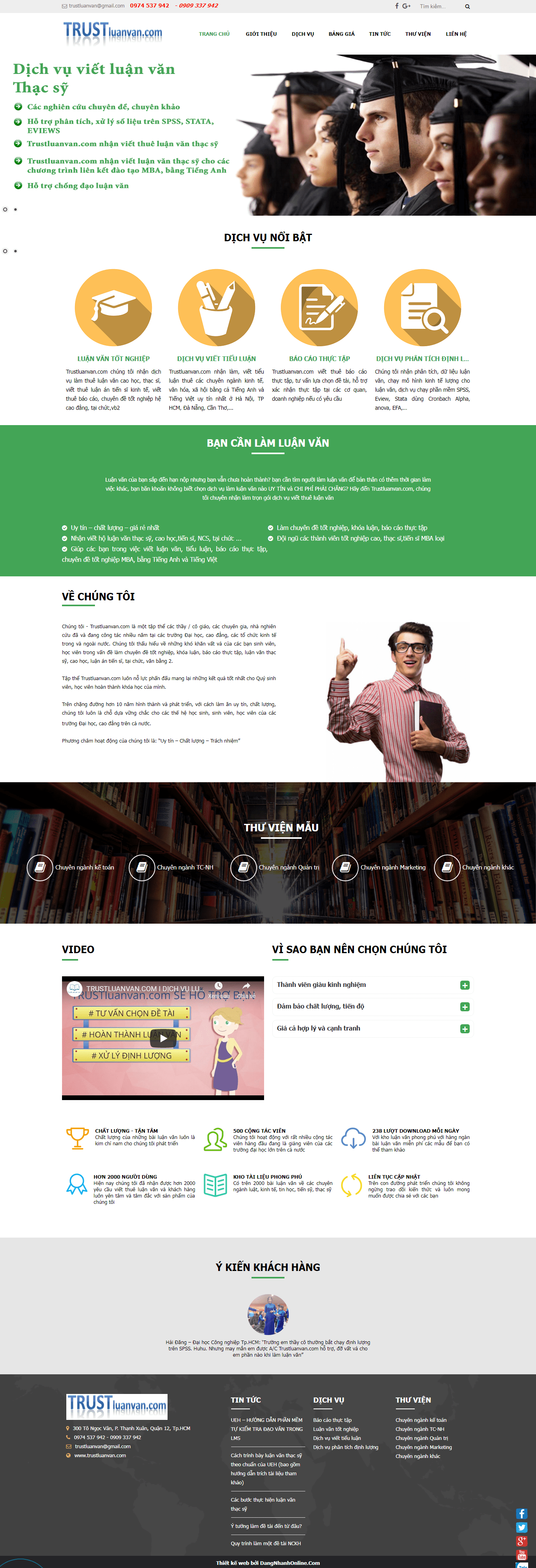 Thiết kế website giáo dục, uy tín chuyên nghiệp - trustluanvan.com