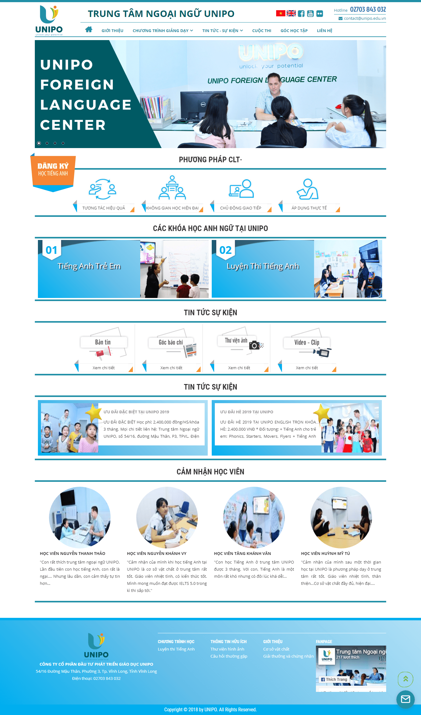 Thiết kế website giáo dục, uy tín chuyên nghiệp - unipo.edu.vn