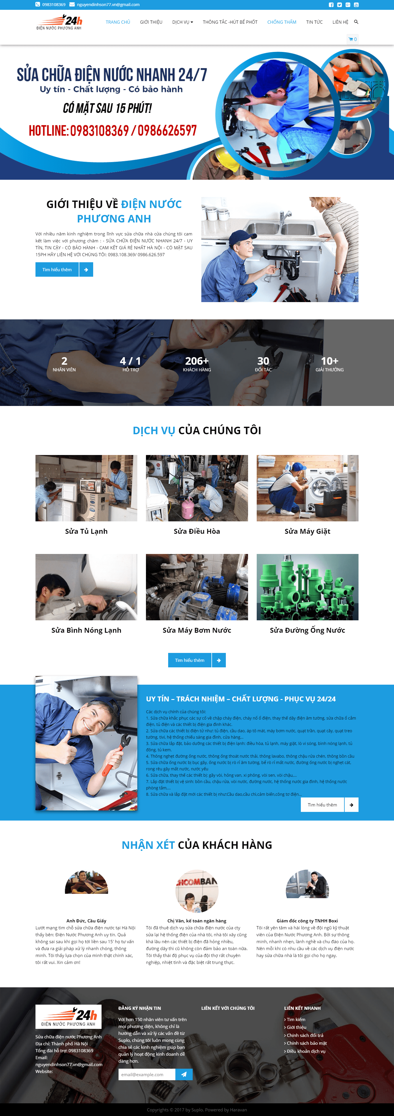 Thiết kế website nhanh, uy tín chuyên nghiệp - diennuochanoi24h.net