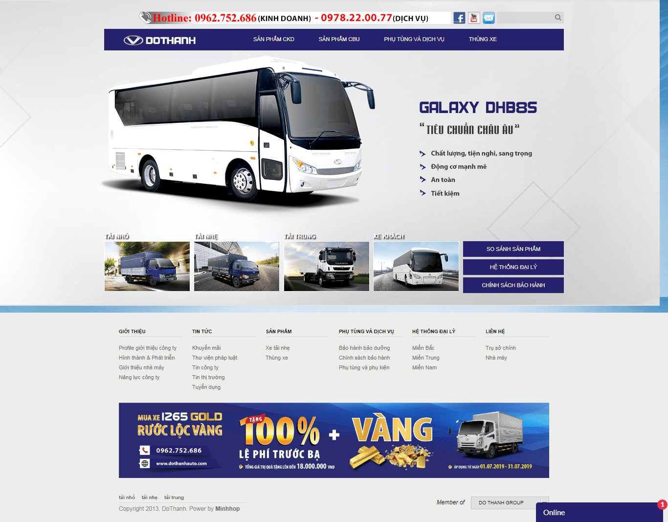 Thiết kế website nhà máy, uy tín chuyên nghiệp - dothanhauto.com