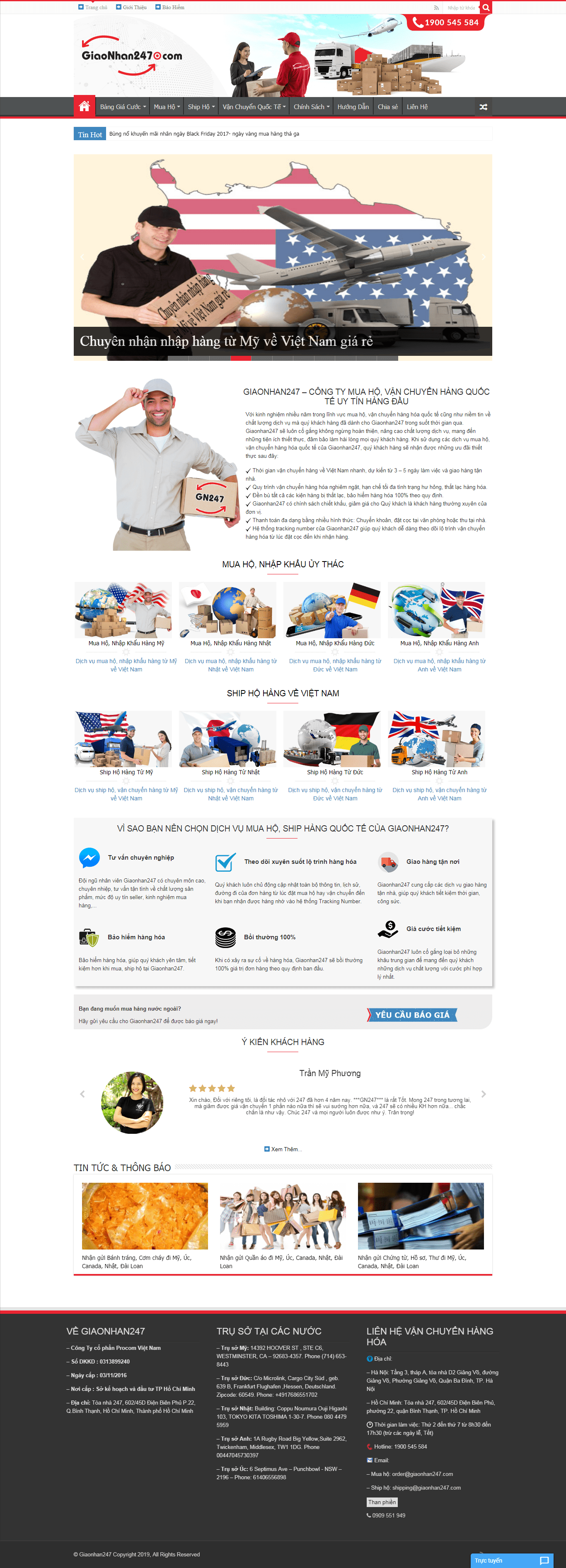 Thiết kế website order hàng hóa, uy tín chuyên nghiệp - giaonhan247.vn