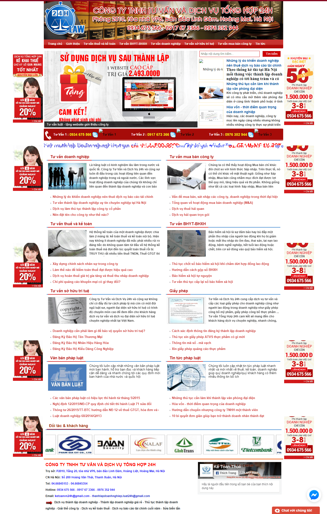 Thiết kế website tư vấn, uy tín chuyên nghiệp - tuvanluat24h.com.vn