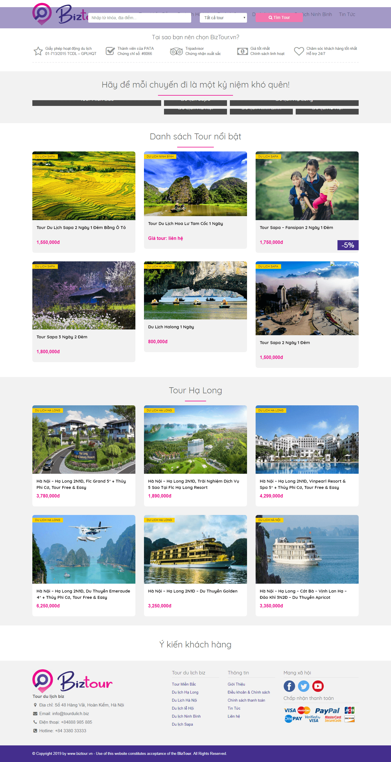 Thiết kế website dịch vụ, uy tín chuyên nghiệp - biztour.vn