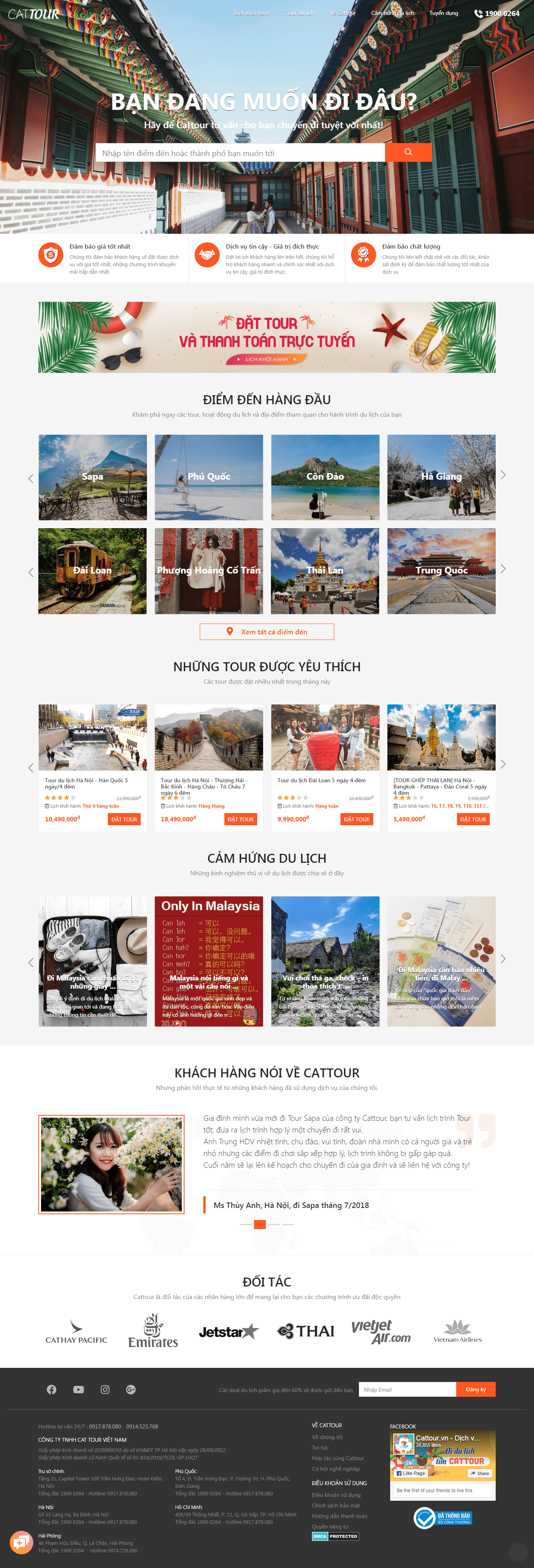 Thiết kế website dịch vụ, uy tín chuyên nghiệp - cattour.vn