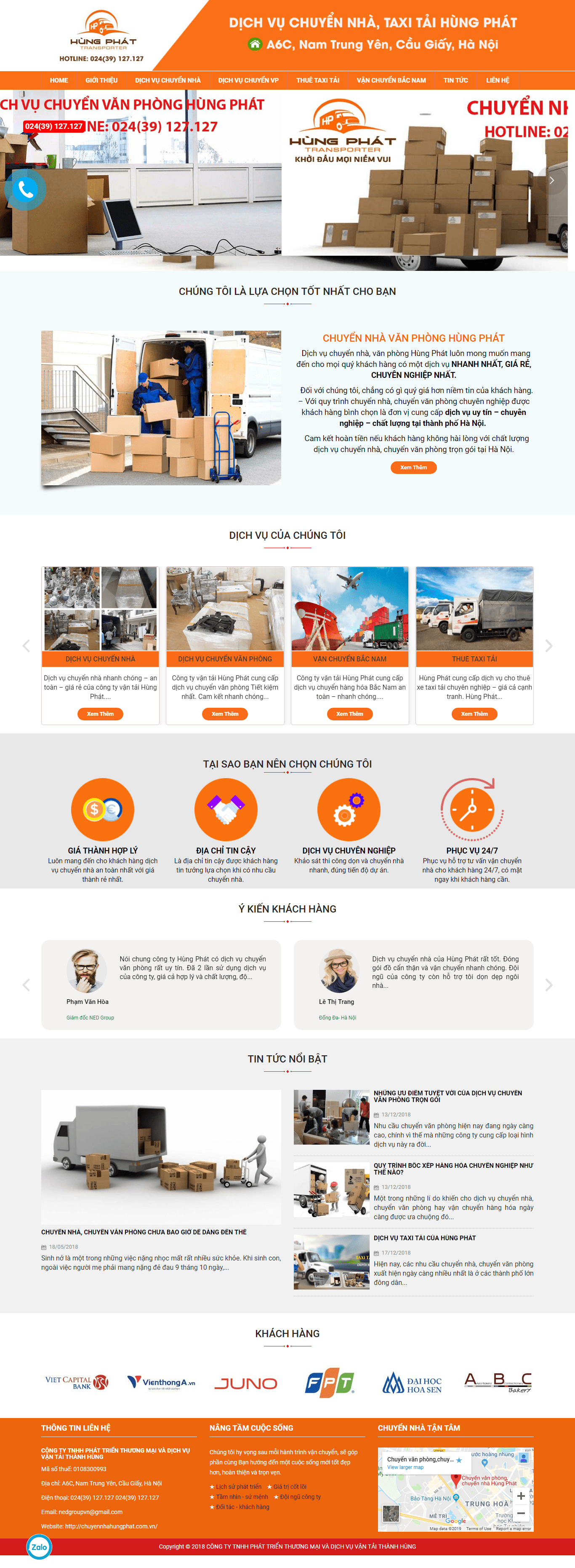 Thiết kế website dịch vụ, uy tín chuyên nghiệp - chuyennhahungphat.com.vn