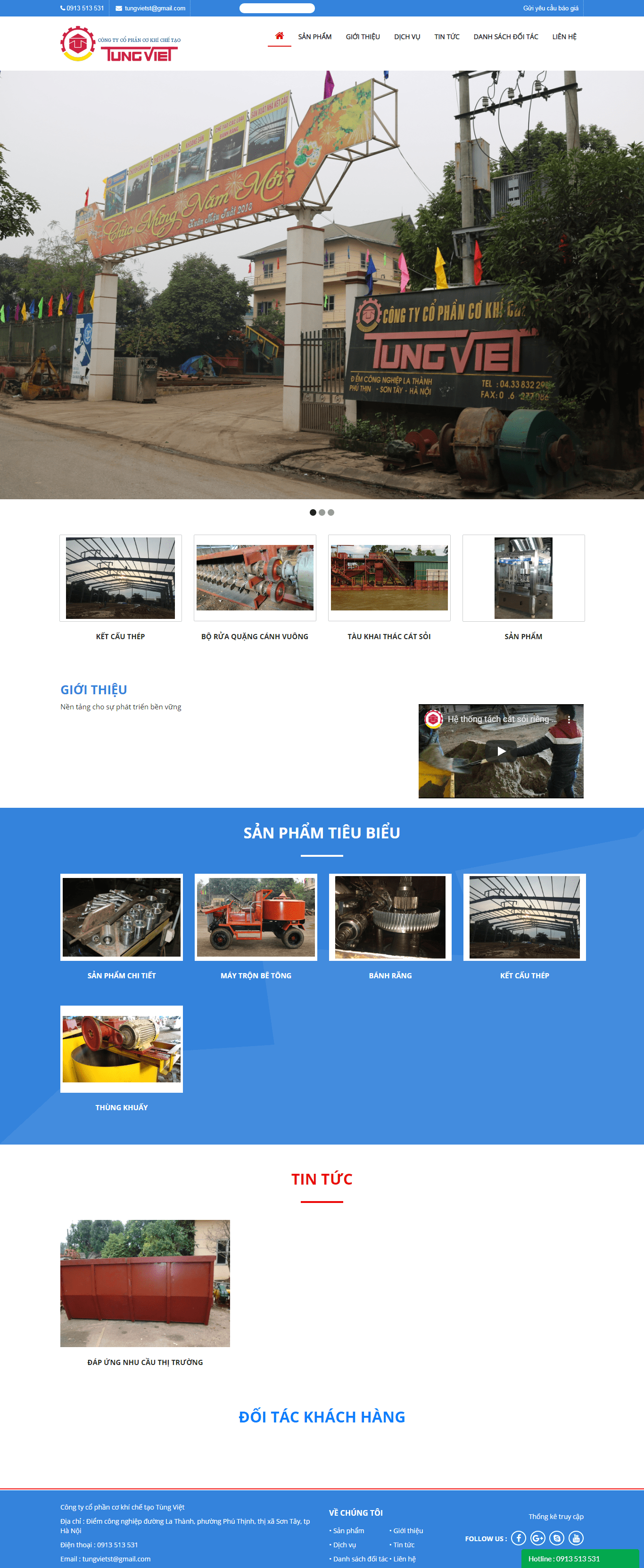 Thiết kế website cơ khí chuyên nghiệp - cokhichetaotungviet.com