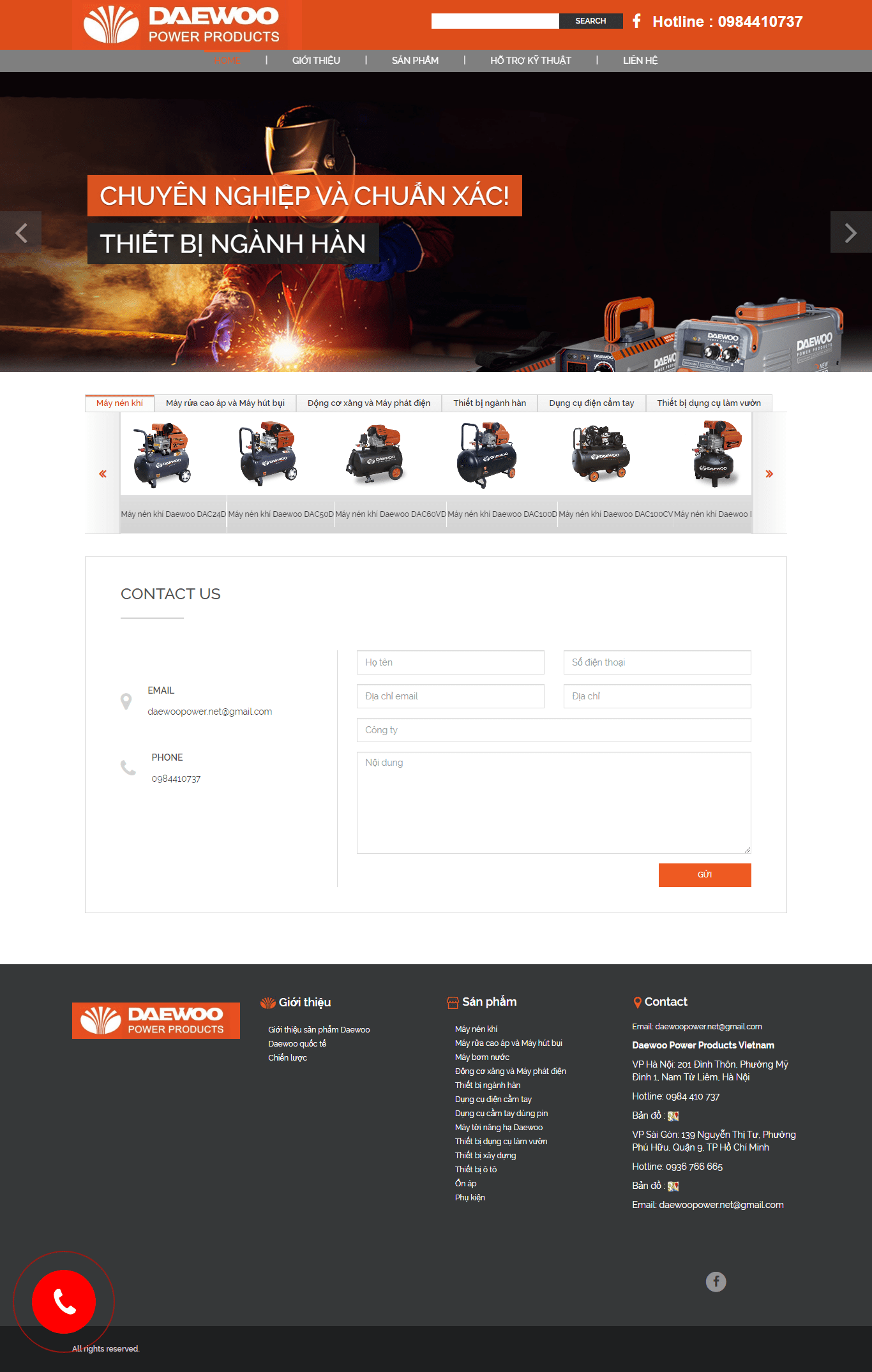 Thiết kế website bán hàng chuyên nghiệp - daewoopower.net