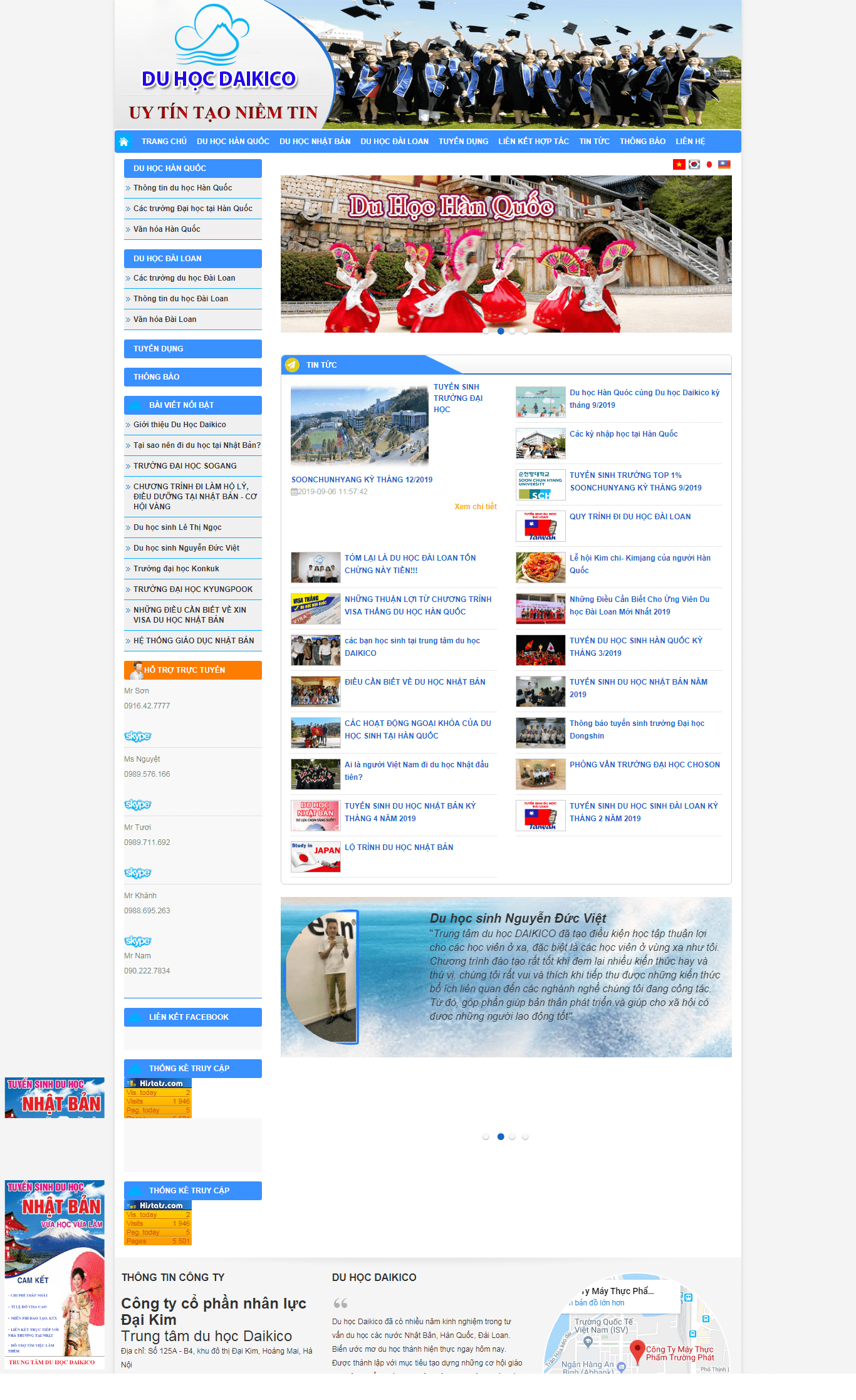 Thiết kế website du học chuyên nghiệp - daikico.com.vn