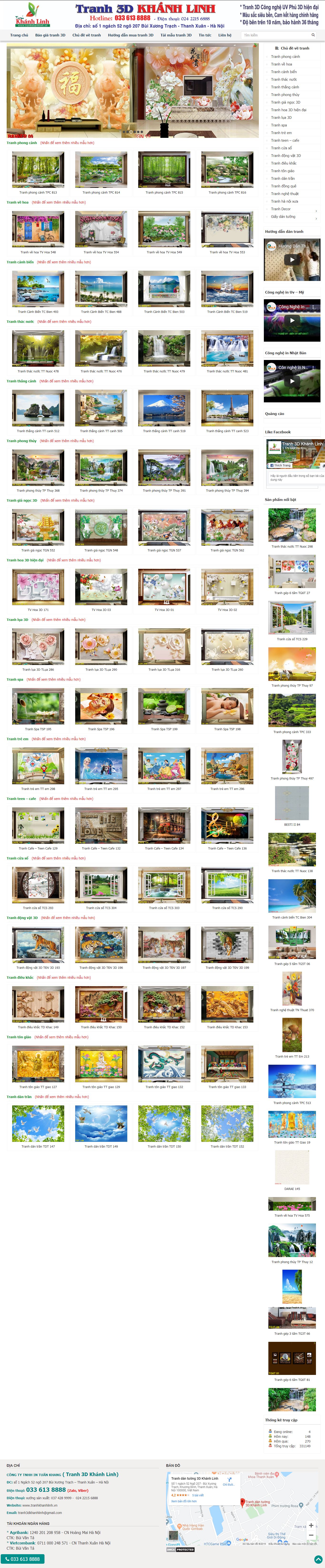 Thiết Kế Web Tranh 3D Tranh Dán Tường Khánh Linh đẹp SEO tốt