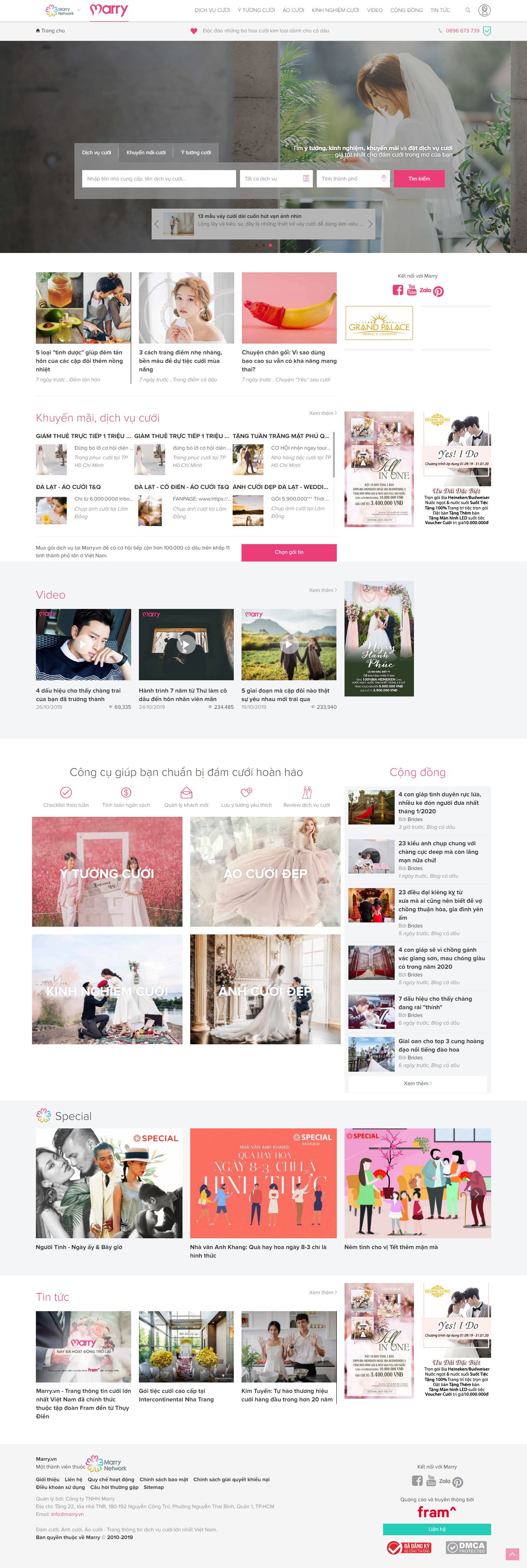 Thiết Kế Web Ảnh Viện Áo Cưới Marry đẹp, chuyên nghiệp chuẩn SEO
