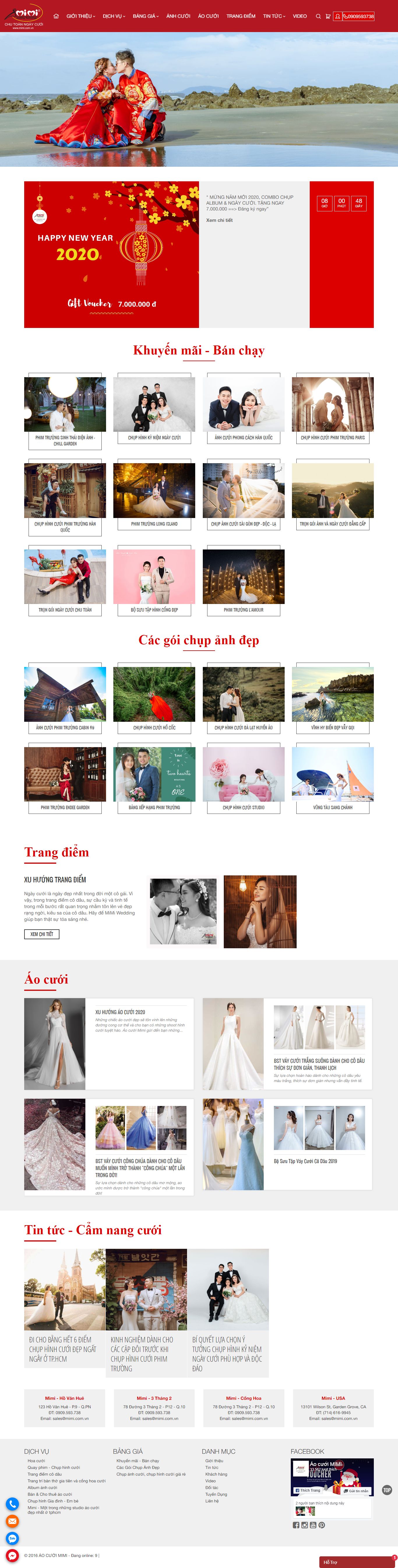 Thiết Kế Web Ảnh Viện Áo Cưới MiMi đẹp, chuyên nghiệp chuẩn SEO