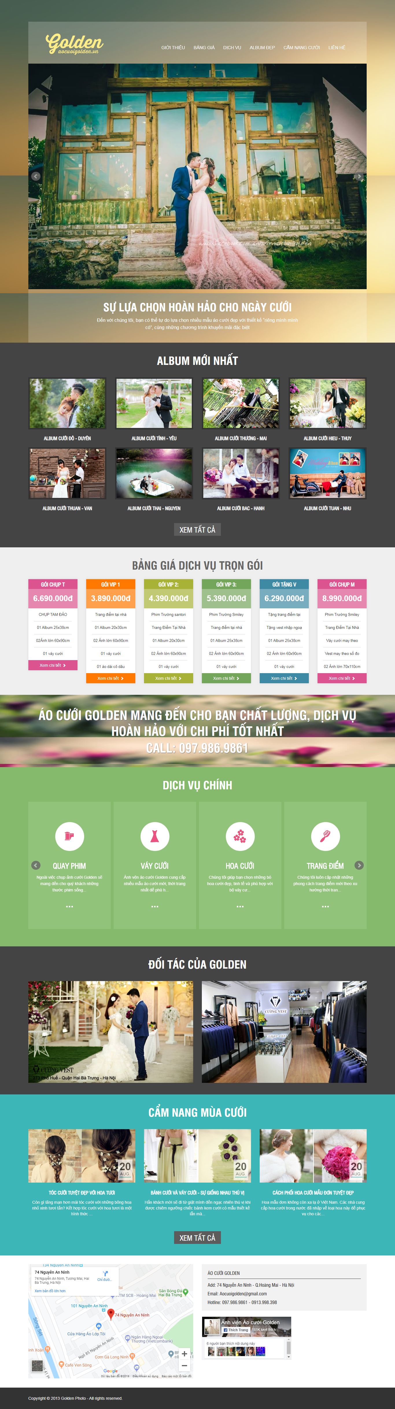 Thiết Kế Web Ảnh Viện Áo Cưới Golden đẹp, chuyên nghiệp chuẩn SEO