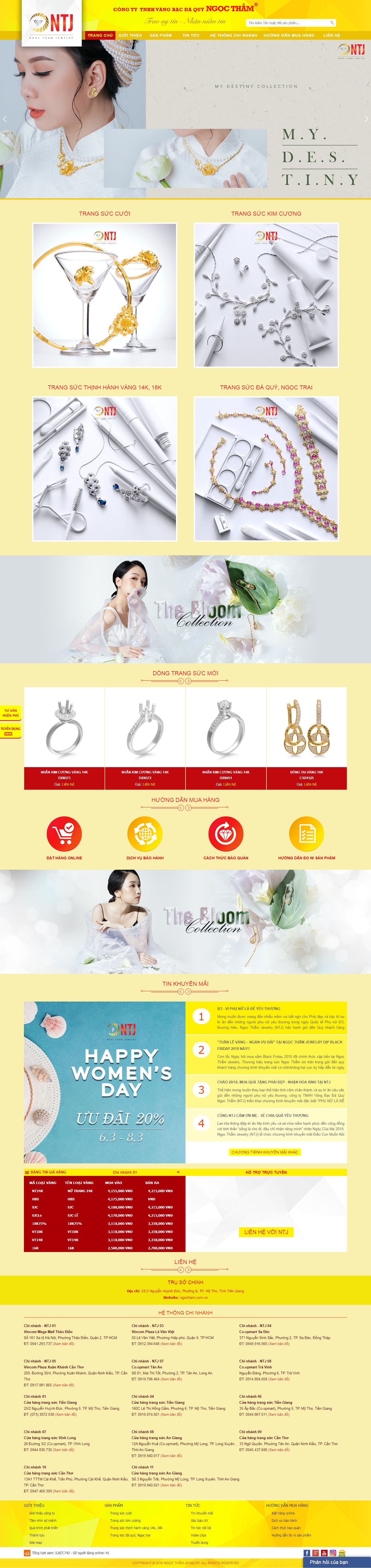 Thiết Kế Web Vàng Bạc Trang Sức Ngọc Thẫm đẹp SEO nhanh hiệu quả