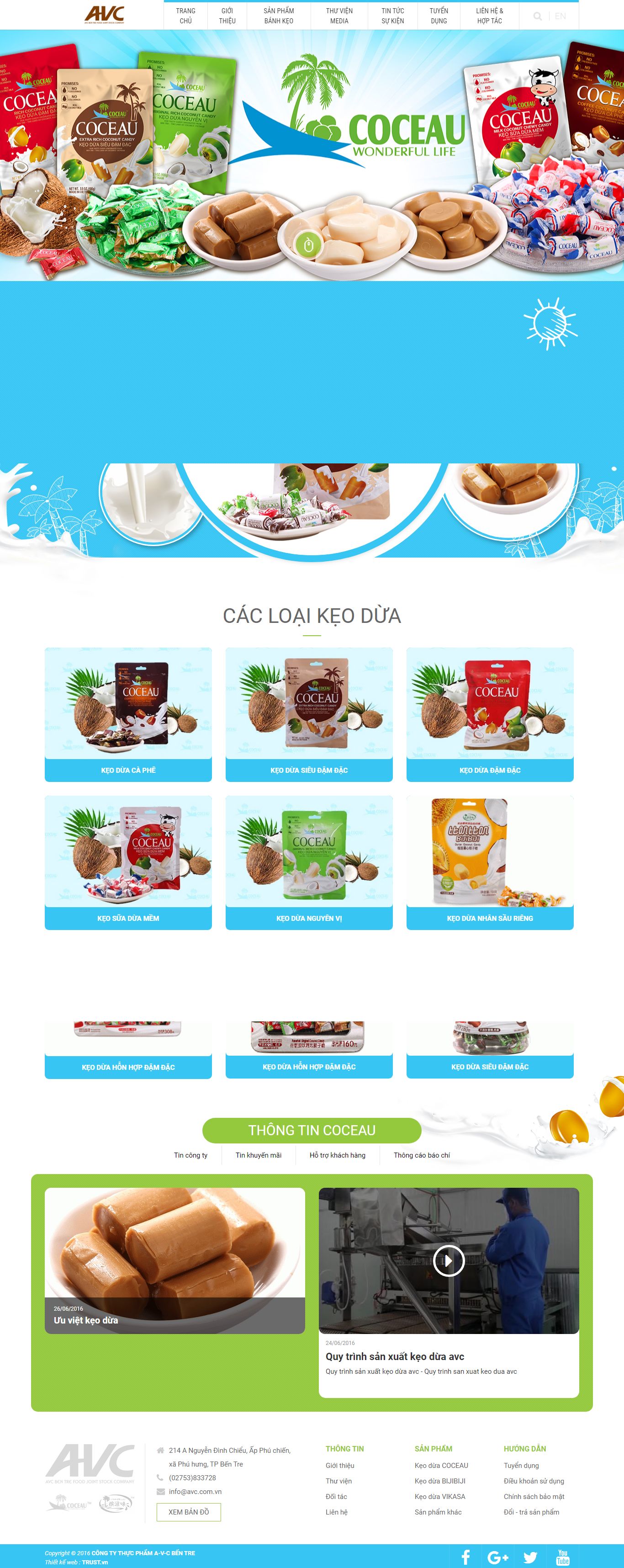 Thiết Kế Web Bán Bánh Kẹo AVC đẹp, chuyên nghiệp chuẩn SEO