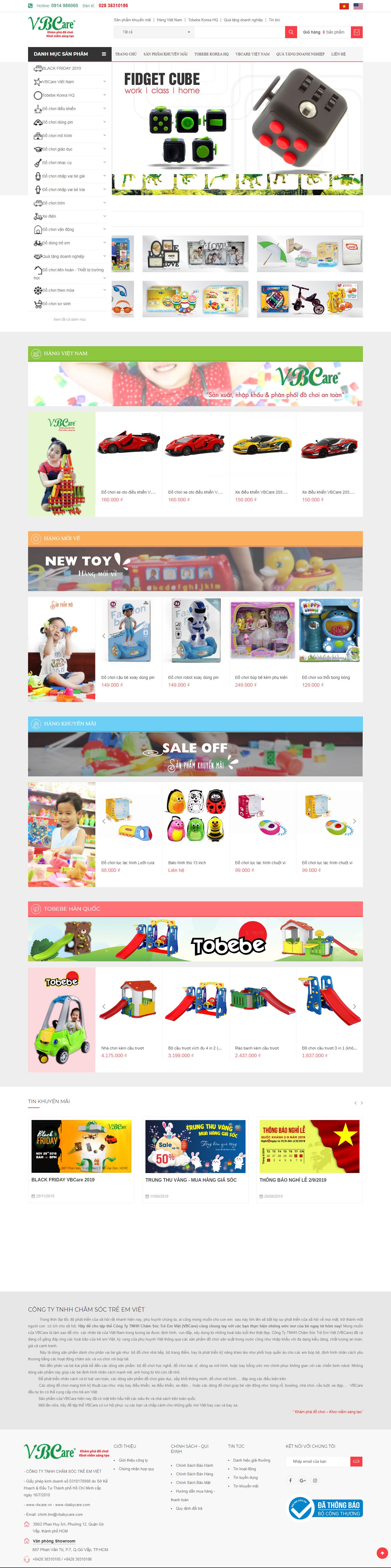 Thiết Kế Web Bán Đồ Chơi Trẻ Em VBabyCare đẹp SEO nhanh hiệu quả