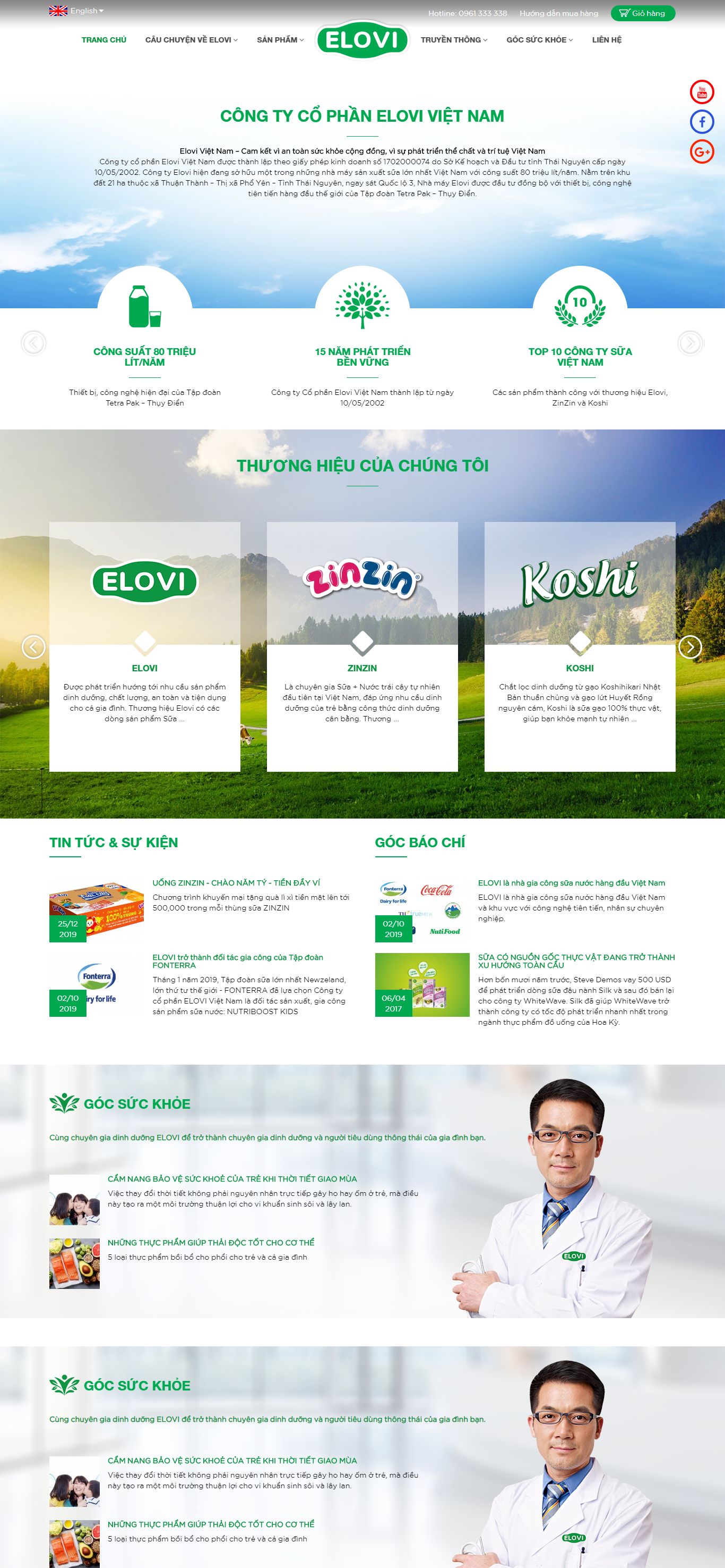 Thiết Kế Web Bán Sữa Elovi đẹp, chuyên nghiệp chuẩn SEO