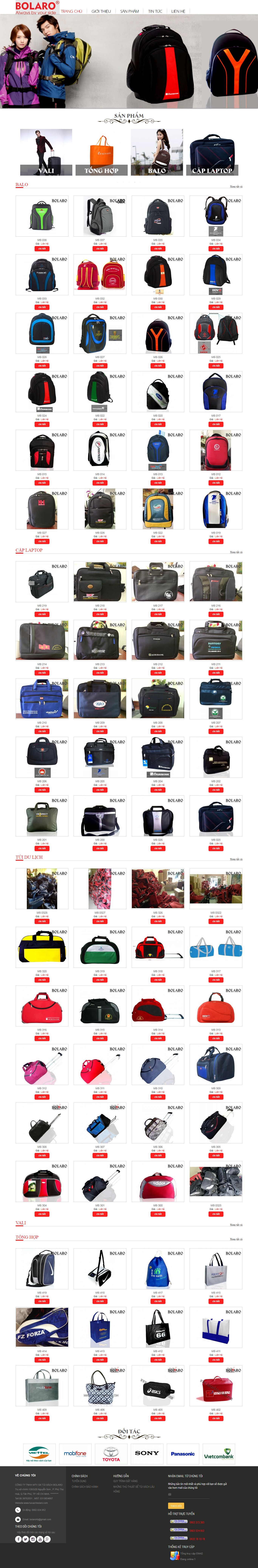 Thiết Kế Web Bán Balo Túi Xách Bolaro đẹp, chuyên nghiệp chuẩn SEO