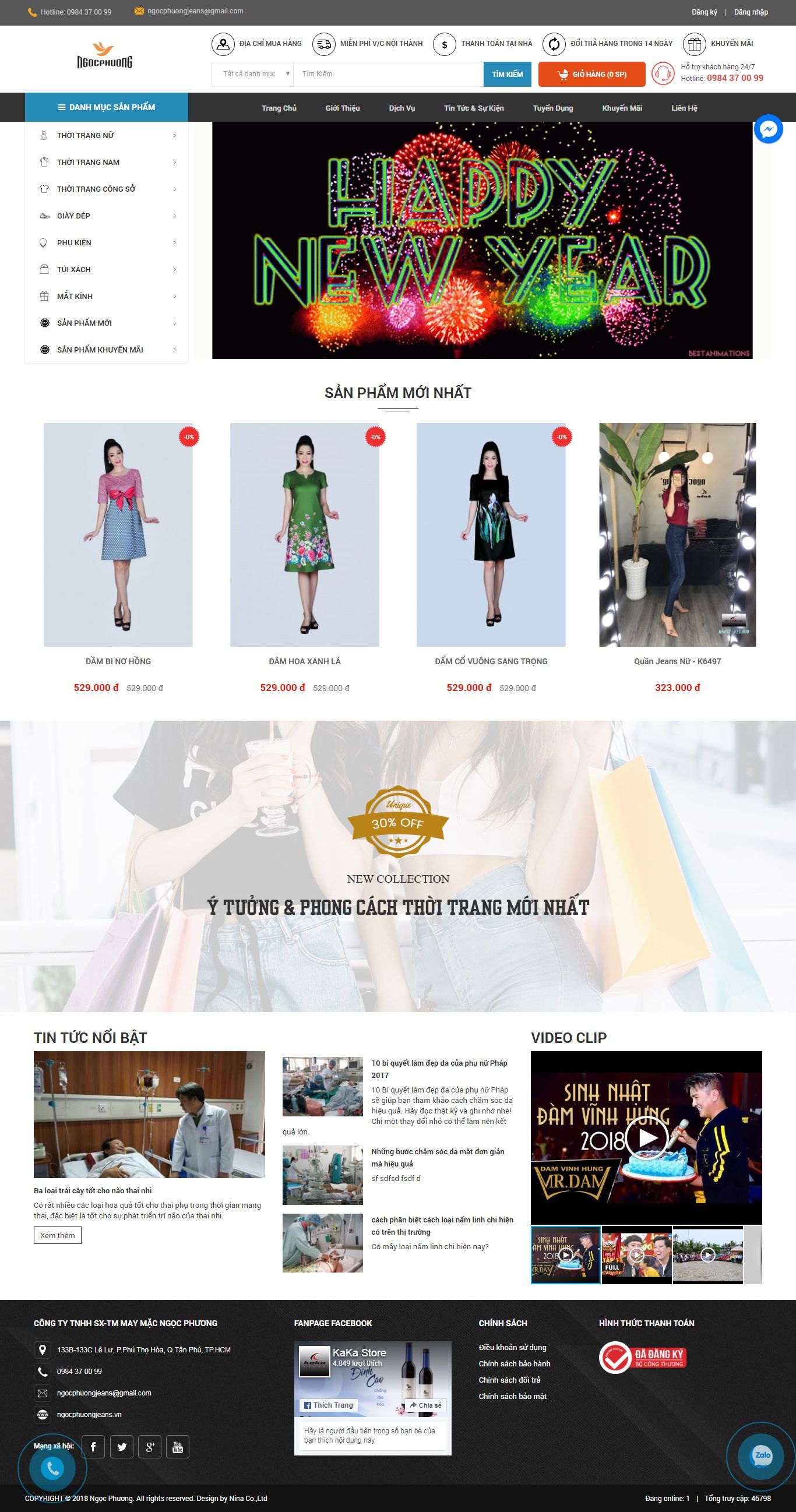 Thiết Kế Web Thời Trang Ngọc Phương Jeans đẹp SEO nhanh hiệu quả