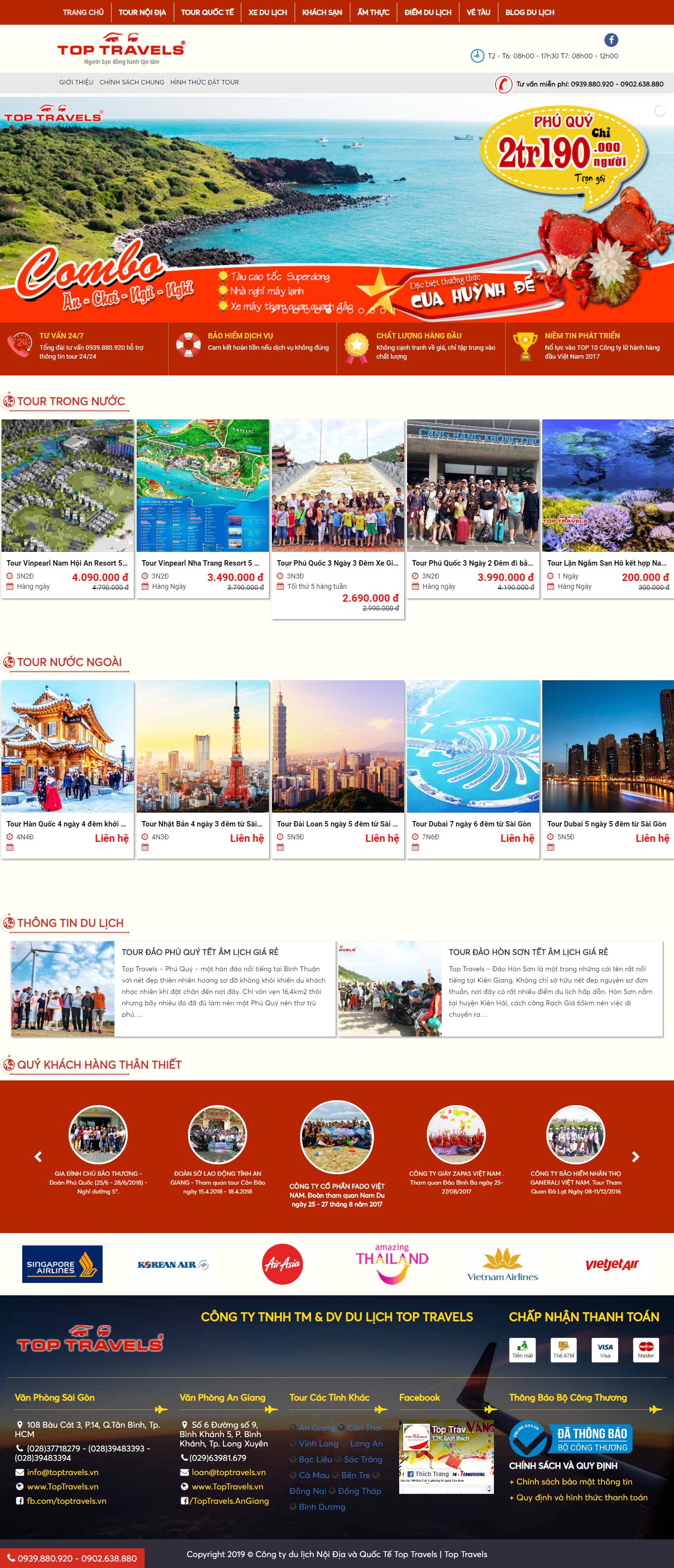 Thiết Kế Web Du Lịch khoáng Nóng Top Travel đẹp SEO nhanh hiệu quả