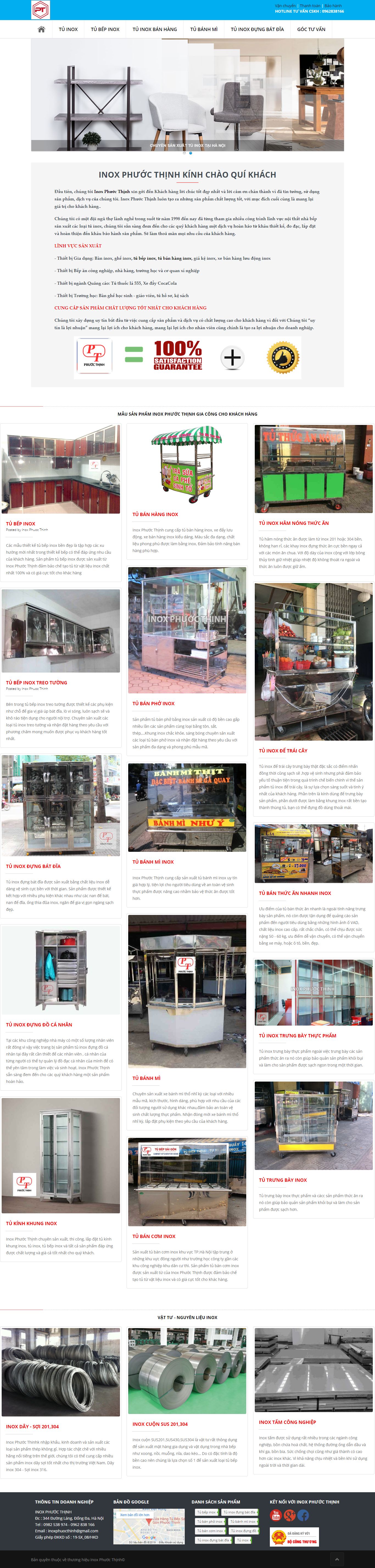 Thiết kế website đồ dùng Inox Phước Thịnh đẹp SEO nhanh hiệu quả