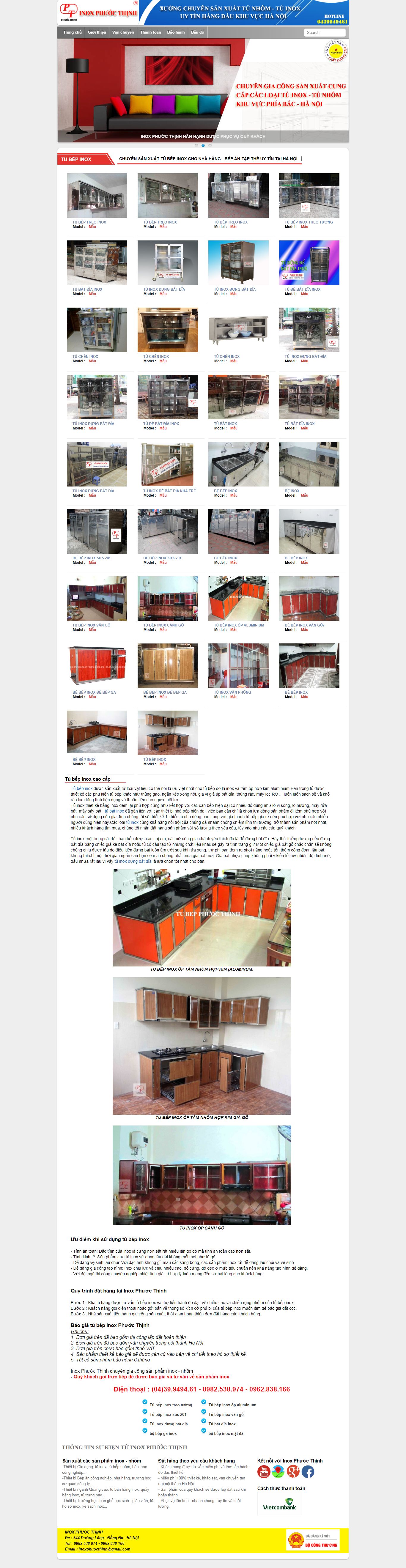 Thiết kế website đồ dùng Inox Phước Thịnh đẹp SEO nhanh hiệu quả