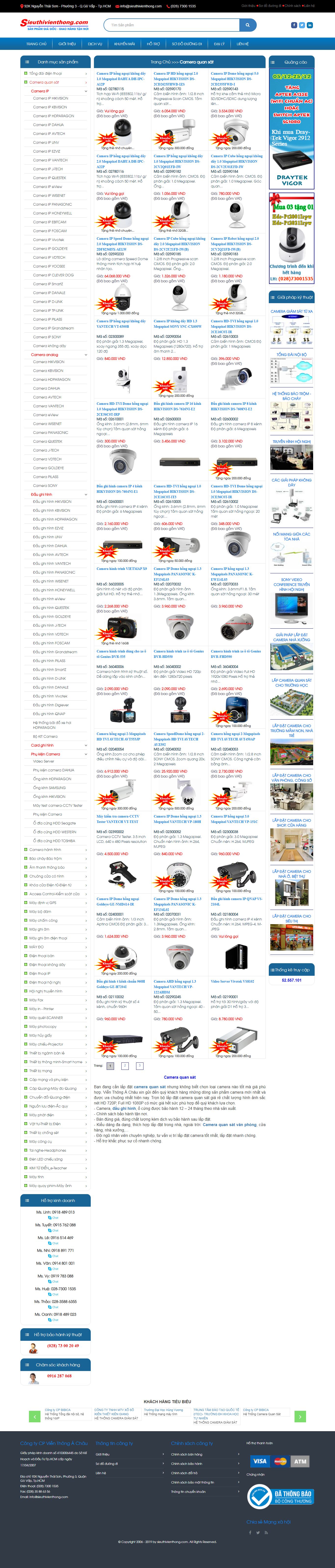 Thiết kế website camera quan sát Sieuthivienthong.com đẹp SEO tốt