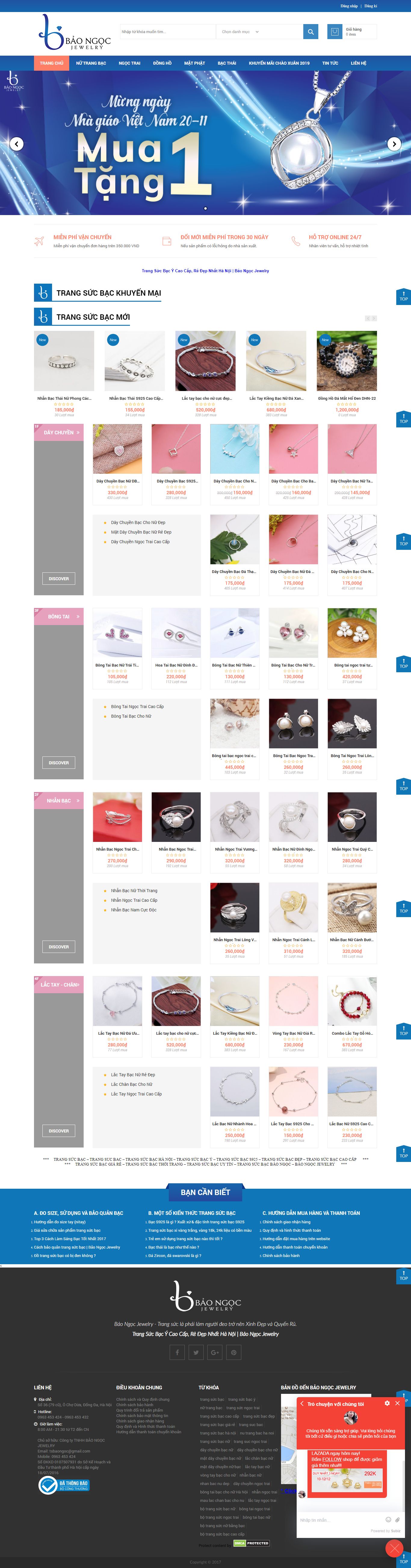 Thiết kế website đồ trang sức cao cấp, trang sức bạc, mẫu mã đẹp, thẩm mỹ cao